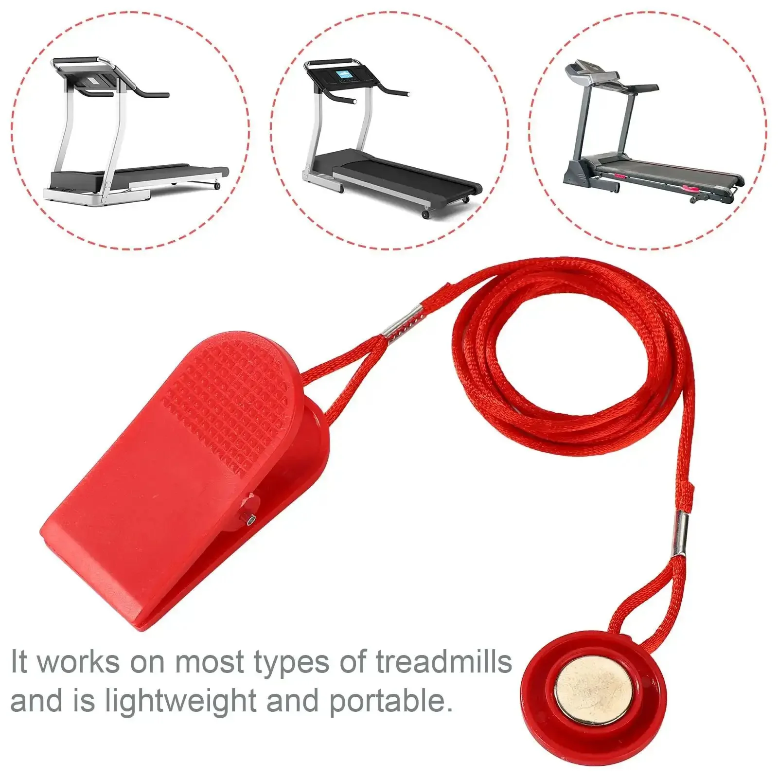 Two Pack Universal Treadmill Magnetic Safety Keys Red Emergency Stop Clips With Powerful Magnets Replacement Safety Switch For Most Running Machines And Home Gyms In Round And Rectangular Styles - Image 5