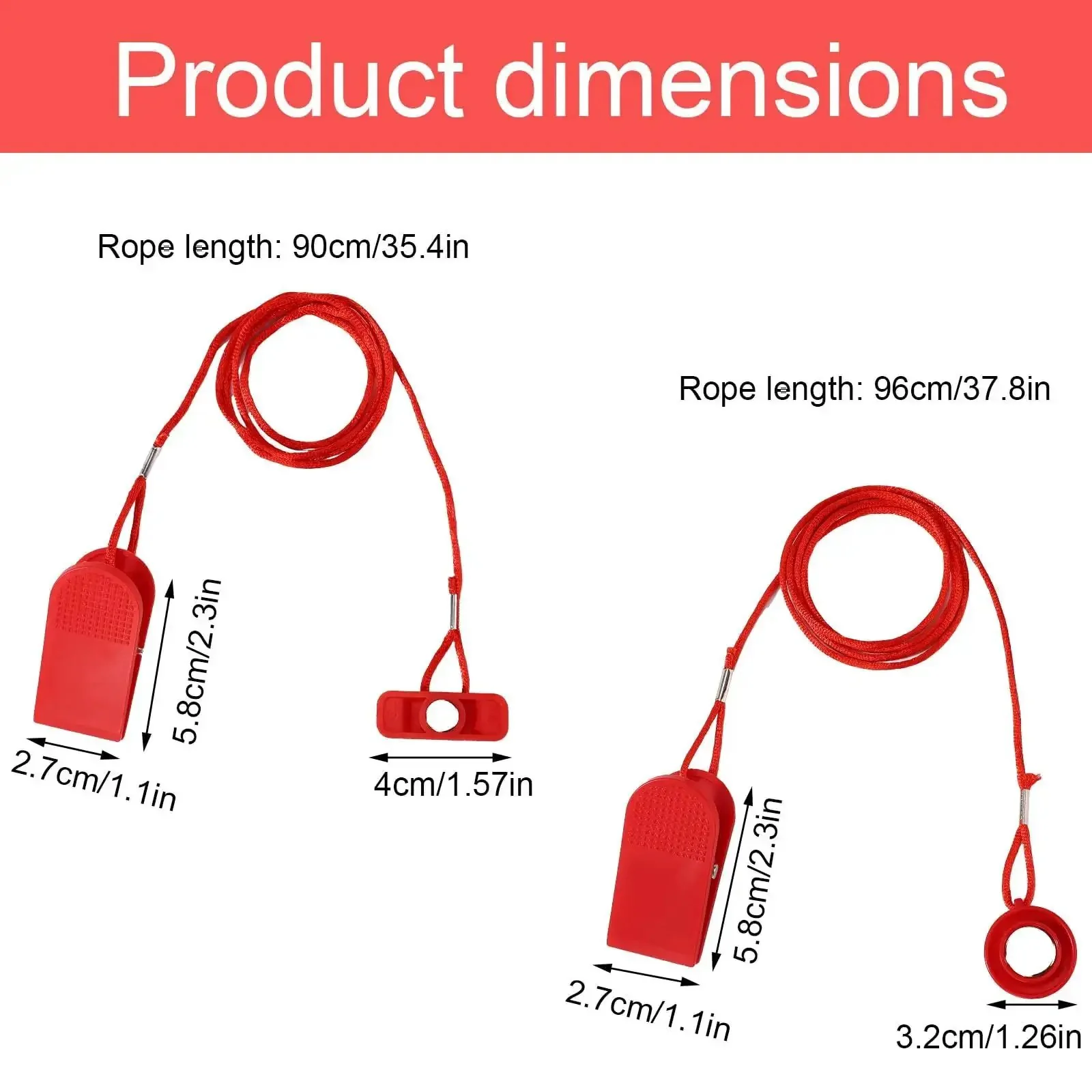 Two Pack Universal Treadmill Magnetic Safety Keys Red Emergency Stop Clips With Powerful Magnets Replacement Safety Switch For Most Running Machines And Home Gyms In Round And Rectangular Styles - Image 7