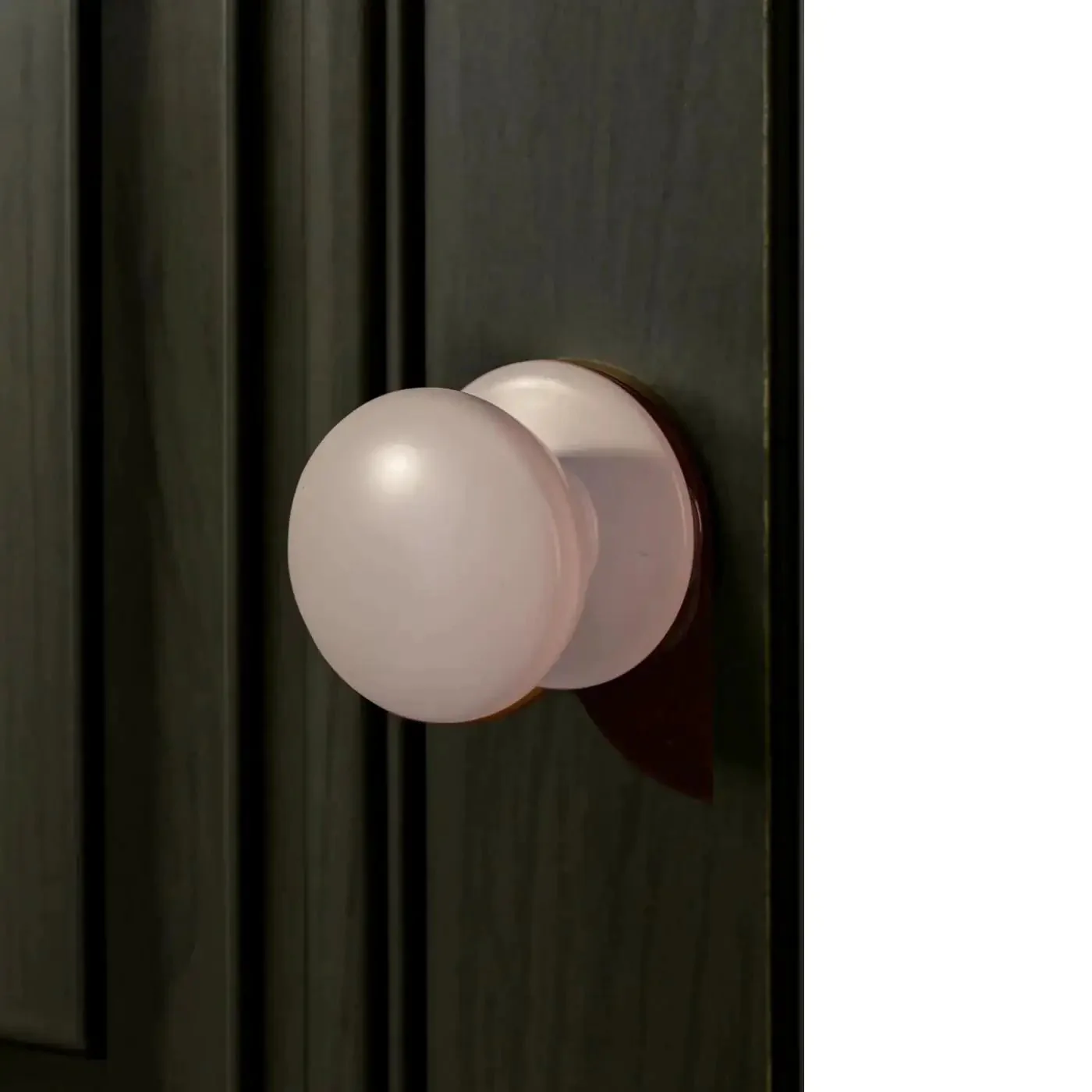 Two Pack XL White Bi Fold Closet Dummy Doorknobs With Wide Backplate For Wardrobe Dresser Kitchen Cabinets Passage Hardware For Bifold Doors And Sideboard Drawers - Image 5