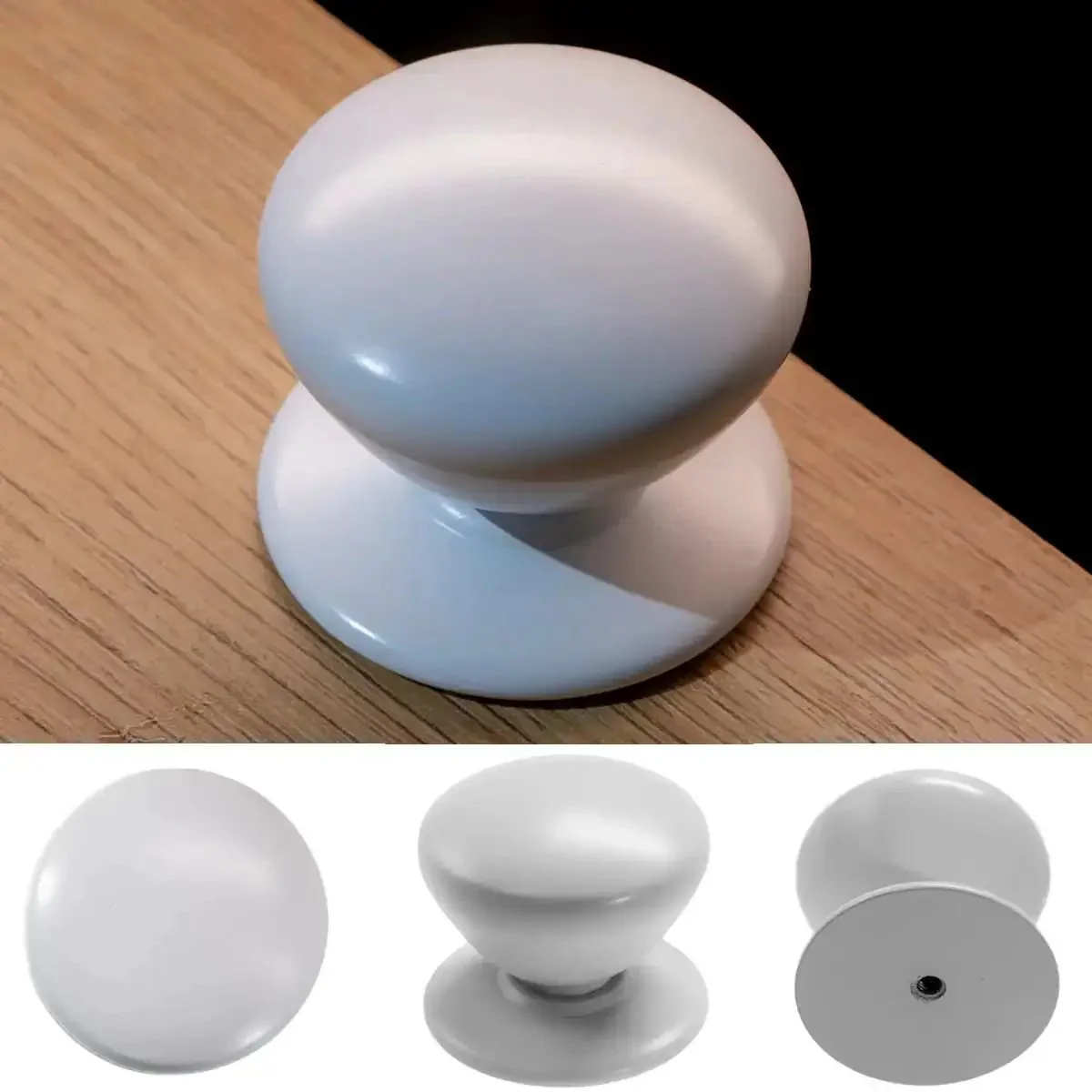 Two Pack XL White Bi Fold Closet Dummy Doorknobs With Wide Backplate For Wardrobe Dresser Kitchen Cabinets Passage Hardware For Bifold Doors And Sideboard Drawers - Image 7