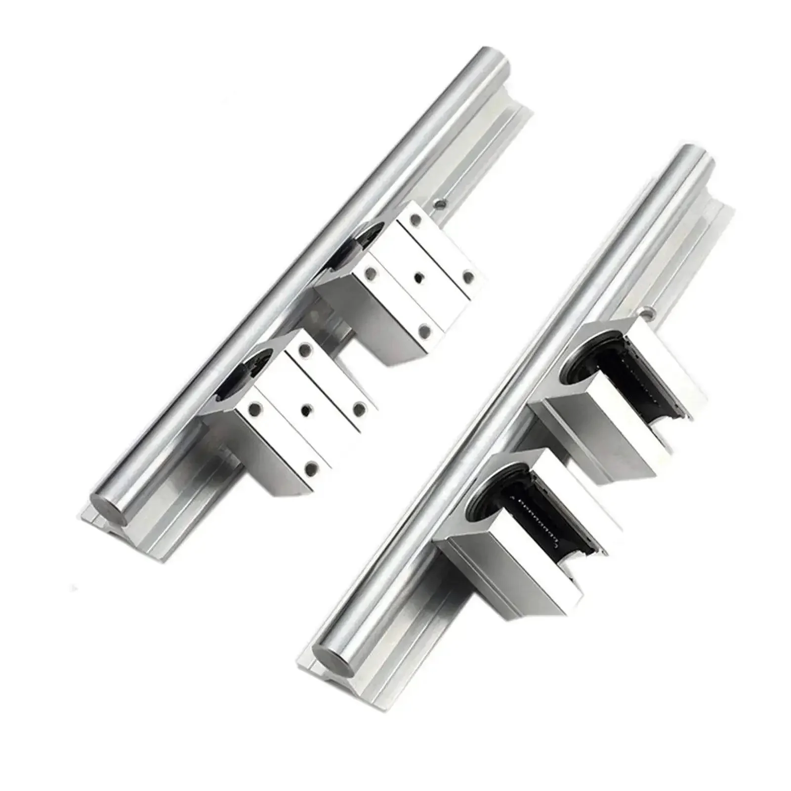 Two Piece 12mm SBR12 Fully Supported Linear Rail Guide Shaft With Four SBR12UU Ball Bearing Blocks For CNC Milling And 3D Printer Rigs Pro Grade Precision Smooth Motion Durable Aluminum Track