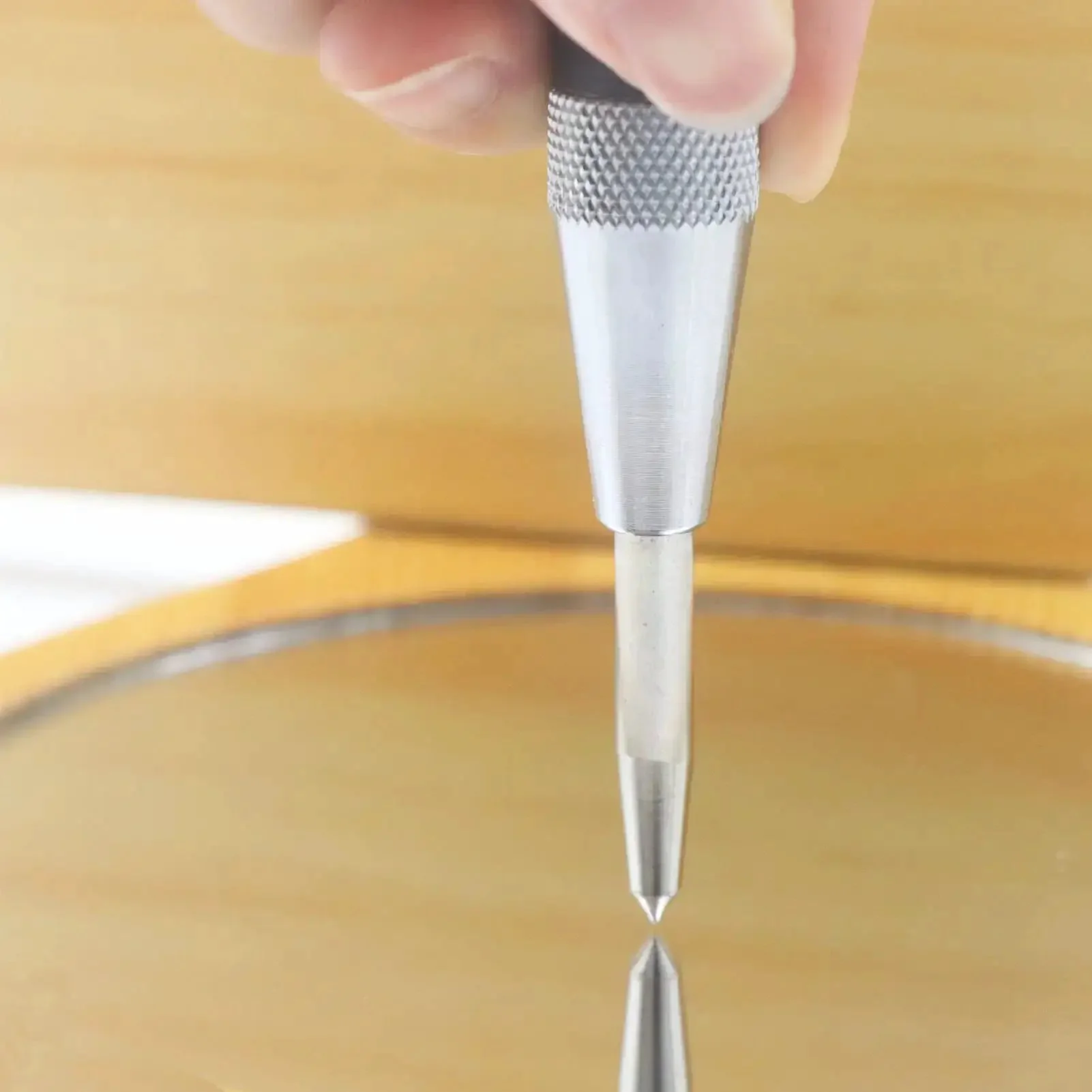 Two Piece Automatic Center Punch Set, 6 Inch Hardened Steel, Spring Loaded, One Hand Operation, Adjustable Knurled Cap, No Hammer Needed, Ideal for Machinists and Carpenters Who Need Quick Precise Marking - Image 2