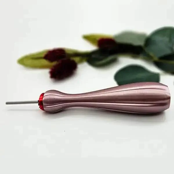 Two Piece Bead Roller Quilling Tool Kit With Slotted Winding Pins In One Eighth Inch And Three Thirty Second Inch Bright Stainless Steel Pink Pearl Silk Handle For Paper Jewelry Making - Image 2