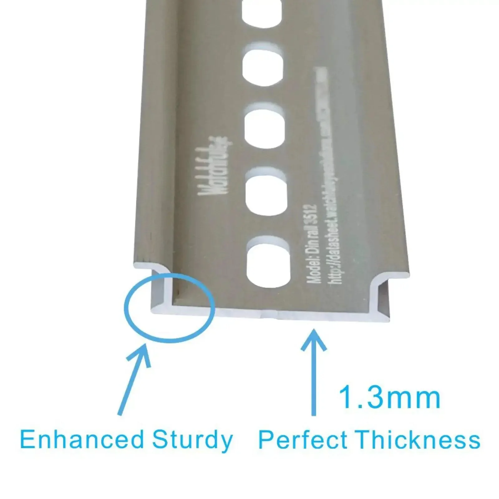 Two Piece DIN Rail Slotted Aluminum Alloy Channel With Anodized Finish, 12 Inch Length, 35mm Width, 7.5mm Height, Lightweight 60g Per Unit, Ideal For Industrial Enclosures And Panel Mounts - Image 5