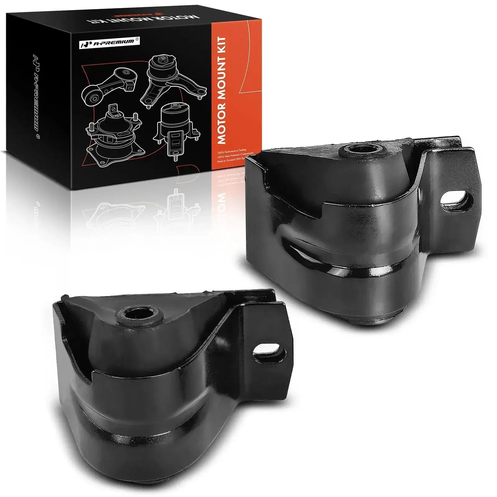 Two Piece Front Engine Motor Mount Set For Jeep Wrangler 1991-1995, Cherokee 1987-2001, Comanche 1987-1992, Wagoneer 1987-1990, 4.0L 4.2L Engine Mounts Replaces 52019201AB