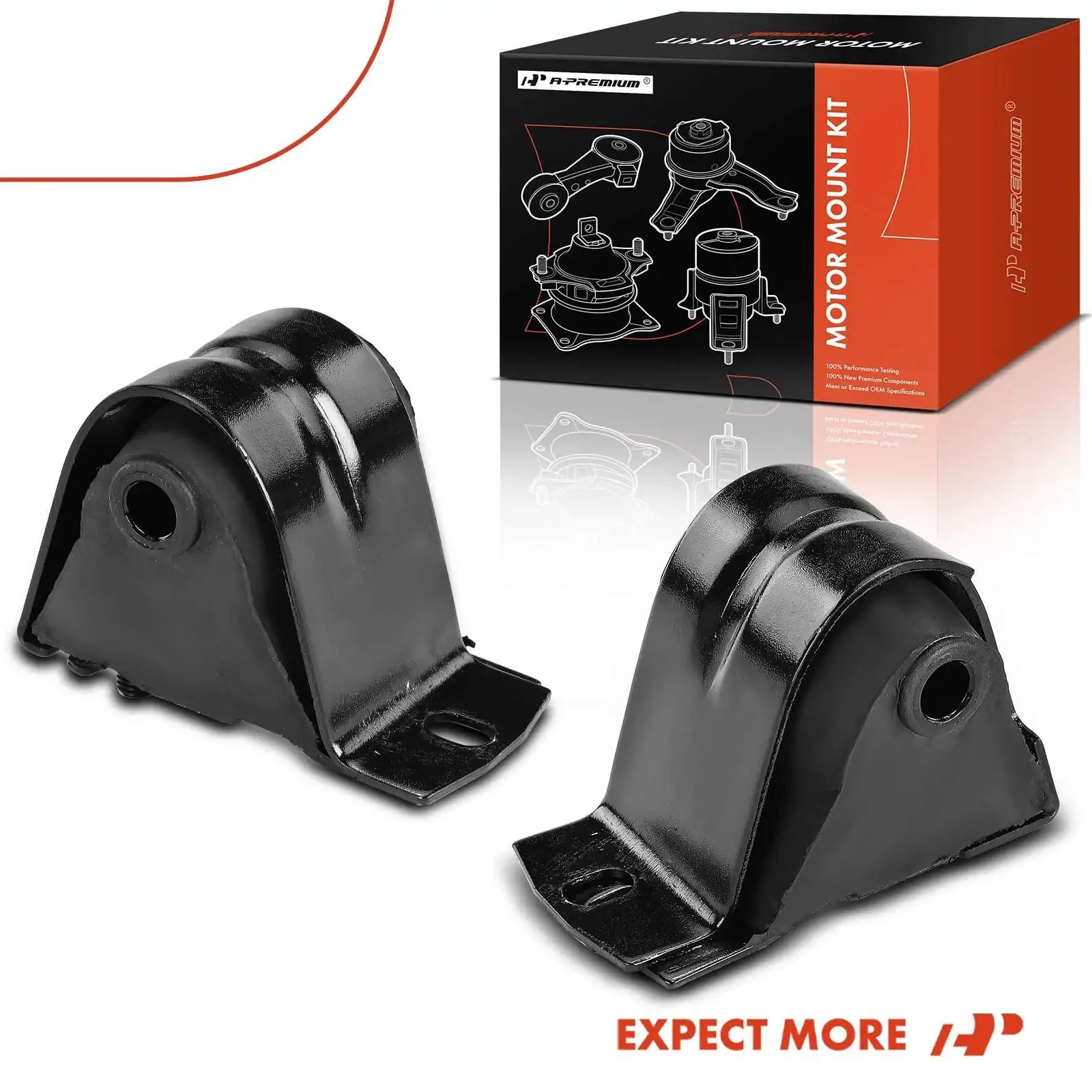 Two Piece Front Engine Motor Mount Set For Jeep Wrangler 1991-1995, Cherokee 1987-2001, Comanche 1987-1992, Wagoneer 1987-1990, 4.0L 4.2L Engine Mounts Replaces 52019201AB - Image 2