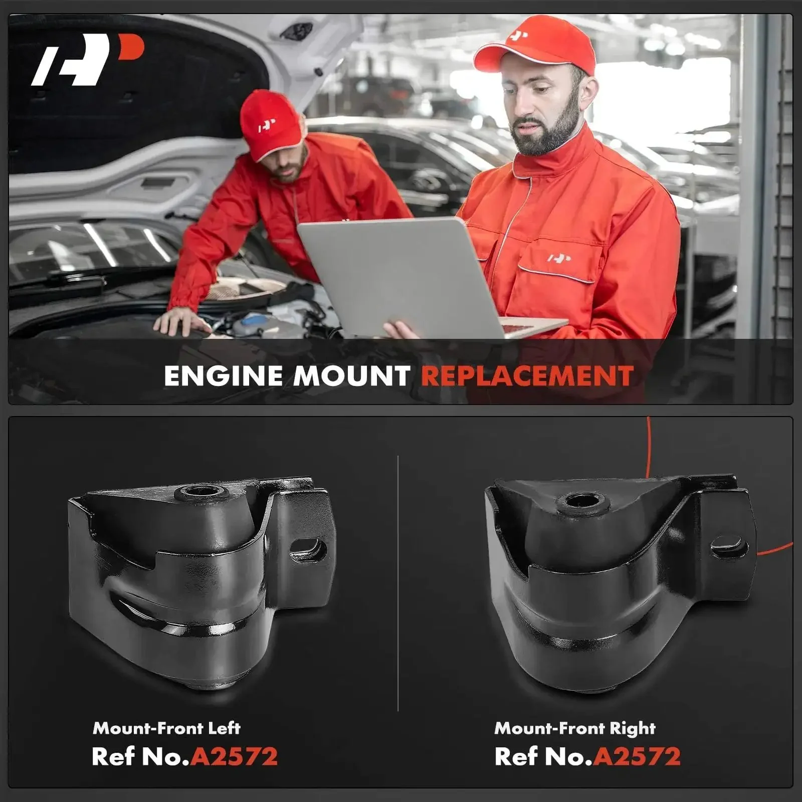 Two Piece Front Engine Motor Mount Set For Jeep Wrangler 1991-1995, Cherokee 1987-2001, Comanche 1987-1992, Wagoneer 1987-1990, 4.0L 4.2L Engine Mounts Replaces 52019201AB - Image 8