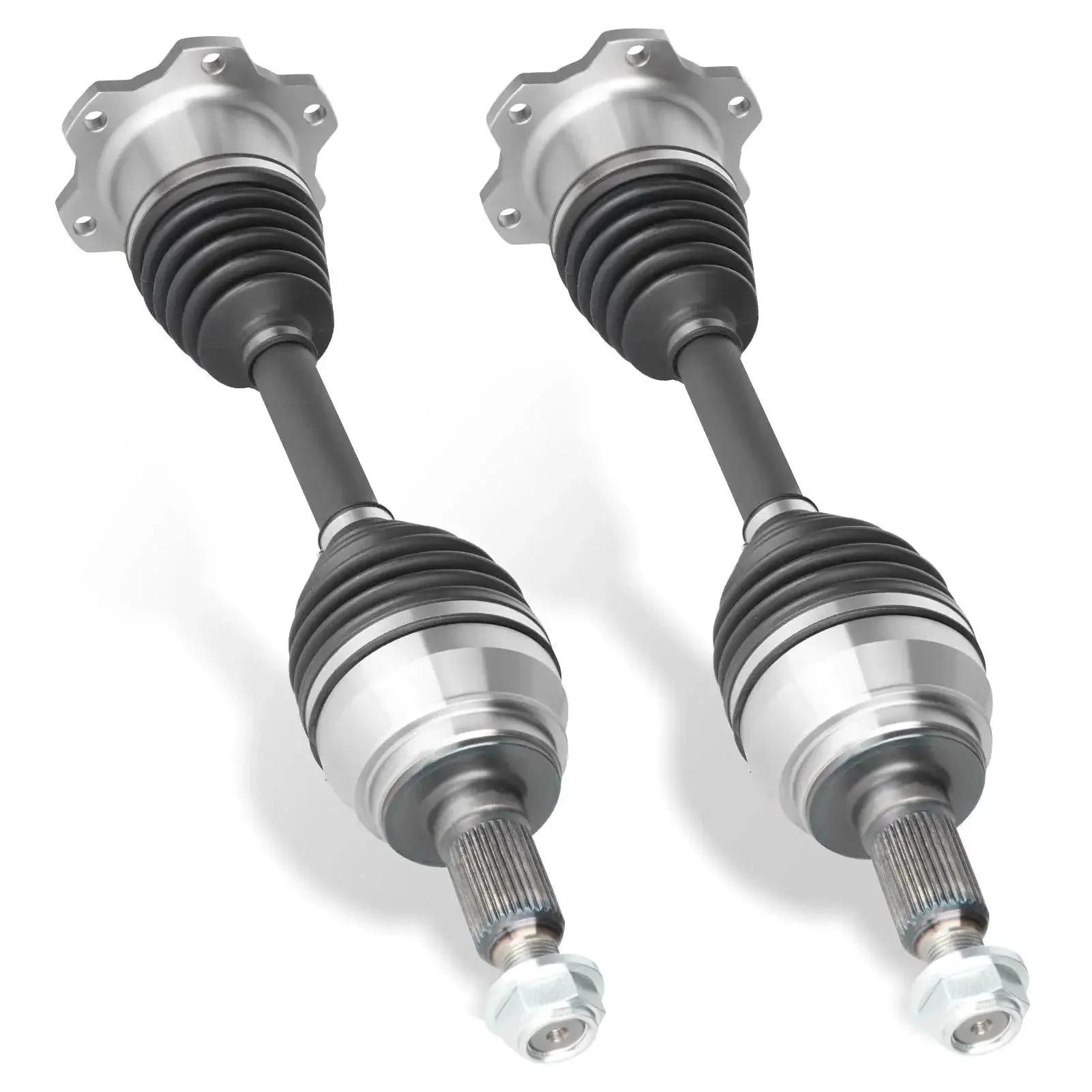 Two Piece Front Left Or Right CV Axle Shaft Assembly For Chevy Cadillac GMC SUVs And Trucks Including Silverado Suburban Tahoe Avalanche K1500 Sierra 1500 Yukon Yukon XL Escalade