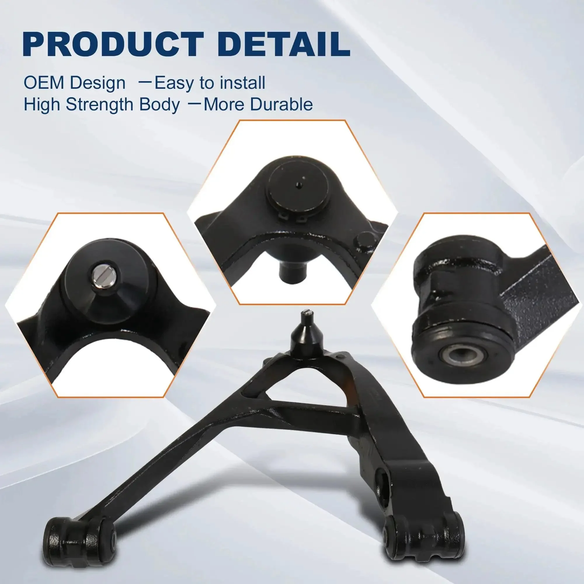 Two Piece Front Lower Control Arm Suspension Kit Fits Chevy Silverado Tahoe Avalanche GMC Yukon Sierra Cadillac Escalade For 1999 Through 2006 Trucks And SUVs Provides A Smooth Ride Precise Alignment And Easy Bolt On Install - Image 6