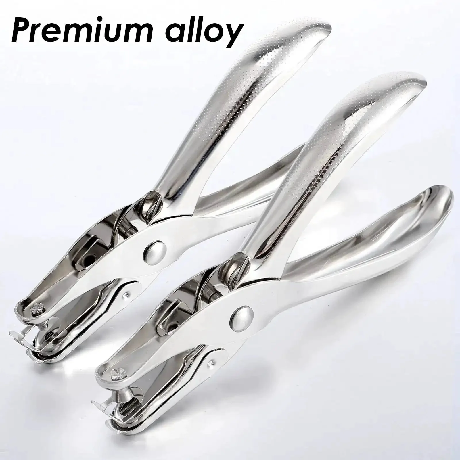 Two Piece Handheld Hole Punch Set With One Quarter Inch And One Eighth Inch Circle Punches For Greeting Cards Invitations DIY Crafts Tags Tickets Mini Metal Hole Punchers For Home Office School - Image 2