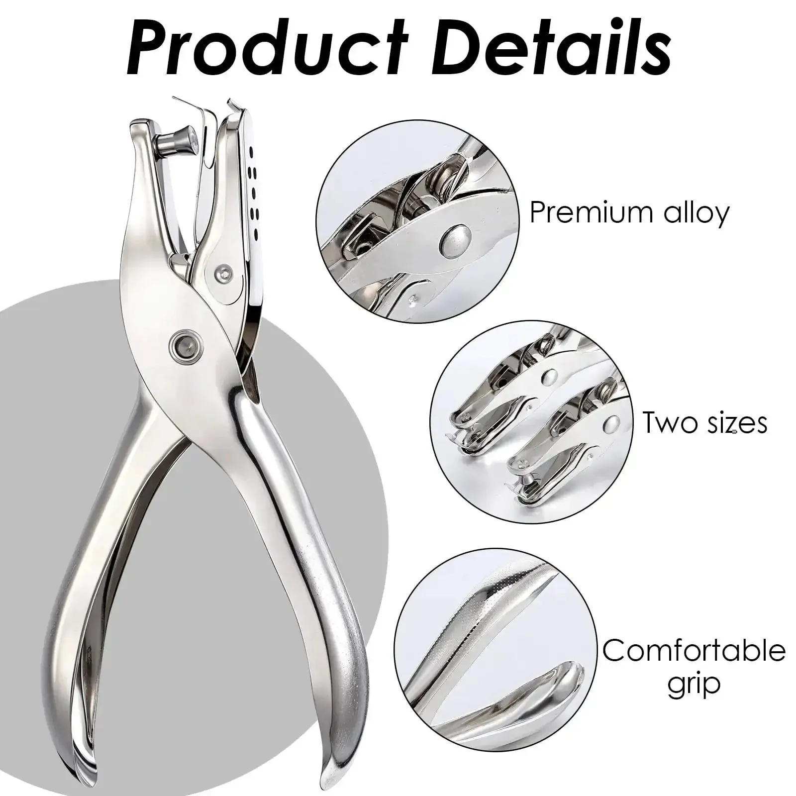 Two Piece Handheld Hole Punch Set With One Quarter Inch And One Eighth Inch Circle Punches For Greeting Cards Invitations DIY Crafts Tags Tickets Mini Metal Hole Punchers For Home Office School - Image 6