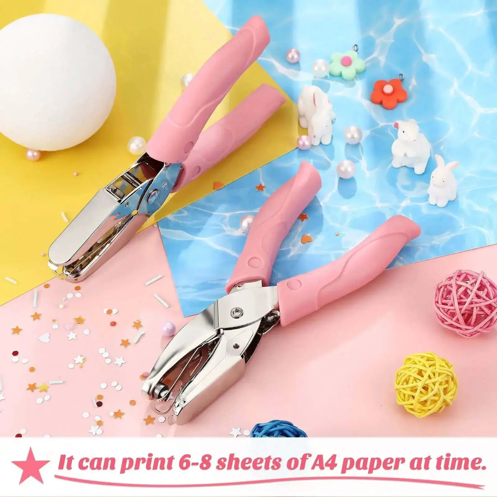 Two Piece Handy Handheld Paper Punch Set With Heart And Star Holes Durable Metal Punches With Soft Grip Handles For DIY Crafts Tags Clothing Labels Tickets Scrapbooking Projects And Card Making - Image 4