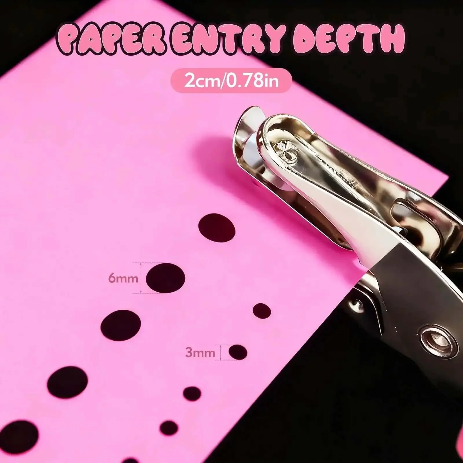 Two Piece Hole Punch Set Circle Punches One Quarter Inch And One Eighth Inch With Pink Soft Grip Handles Handy Handheld Paper Punches For Crafts Scrapbooks Tags Tickets Durable Metal Construction For Home Office Classroom - Image 6