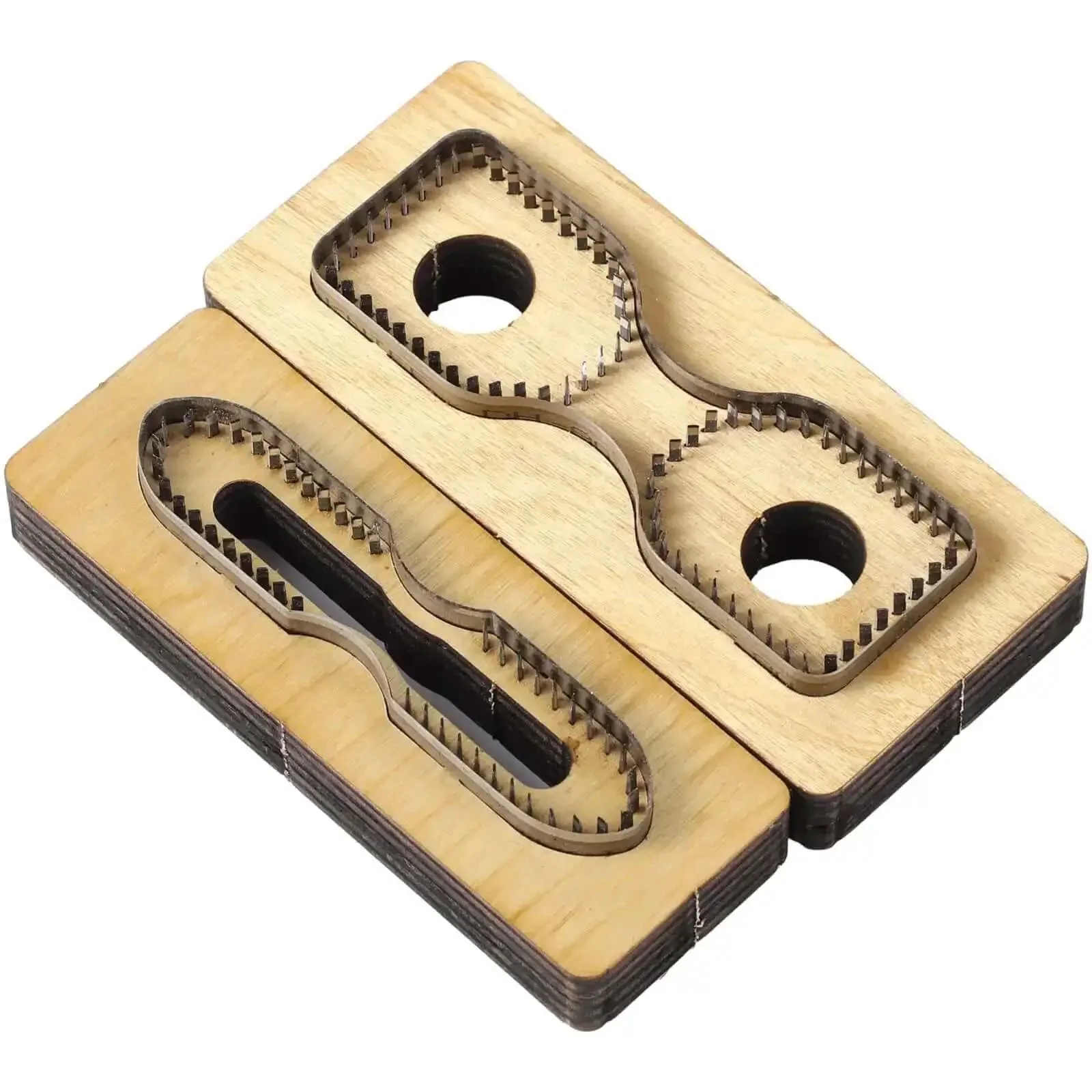 Two Piece Leather Cutting Dies Set With Pro Grade Versatility For DIY Leather Crafts Includes 4.33 x 0.91 In And 4.65 x 1.61 In Cutting Molds For Keychains Wallets And More