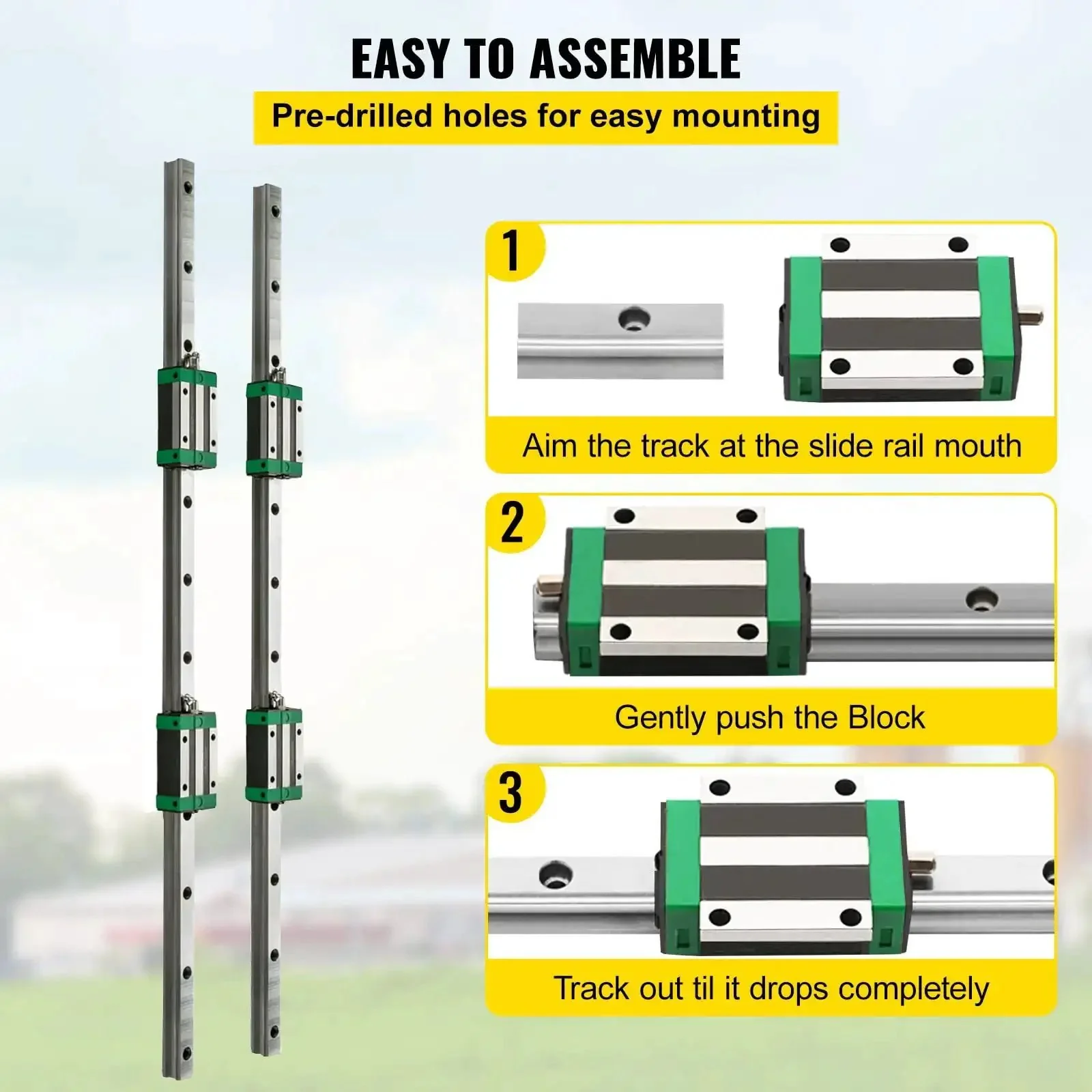 Two Piece Linear Rail Kit With Rails And HSR20 Bearing Blocks For DIY CNC Routers Lathes And Mills Linear Motion Slide System Compatible With X Y Z Axis 0.79 To 67 Inch Range Pro Grade Beefy Steel - Image 9