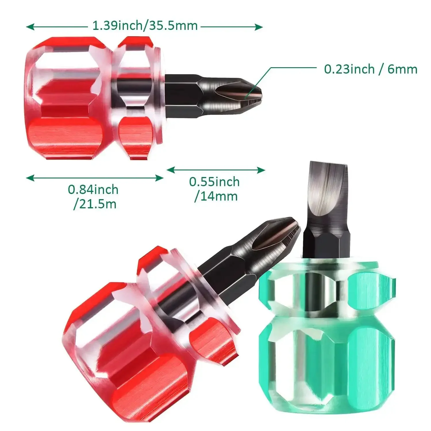 Two Piece Mini Screwdriver Set For Sewing Machines And DIY Fixes, Grab And Go Pocket Tools With Slotted Flat Head And Phillips Cross Head, Lightweight Chrome Vanadium Steel With Clear PVC Handles, Handy Repair Kit - Image 3