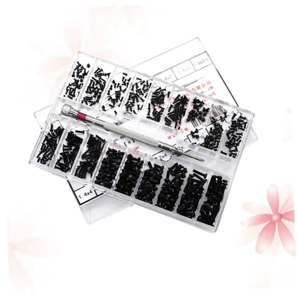 Two Piece Miniature Screw Set With 18 Different Sizes Flat Head And Round Head Tiny Screws For Glasses And Crafts Grab And Go Portable Storage Case For Diyers Lightweight Quick Access Kit - Image 9