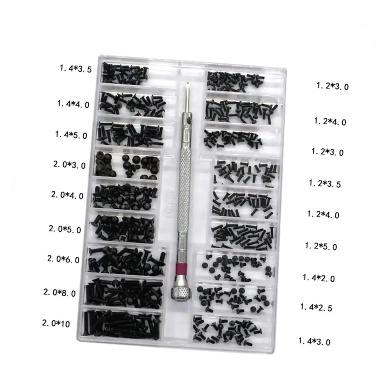 Two Piece Miniature Screw Set With Countersunk Round Screws, DIY Friendly For Glasses, Watches And Electronics, Durable Carbon Steel Construction, Lightweight Portable Storage Box For Easy Access And Quick Organization - Image 4