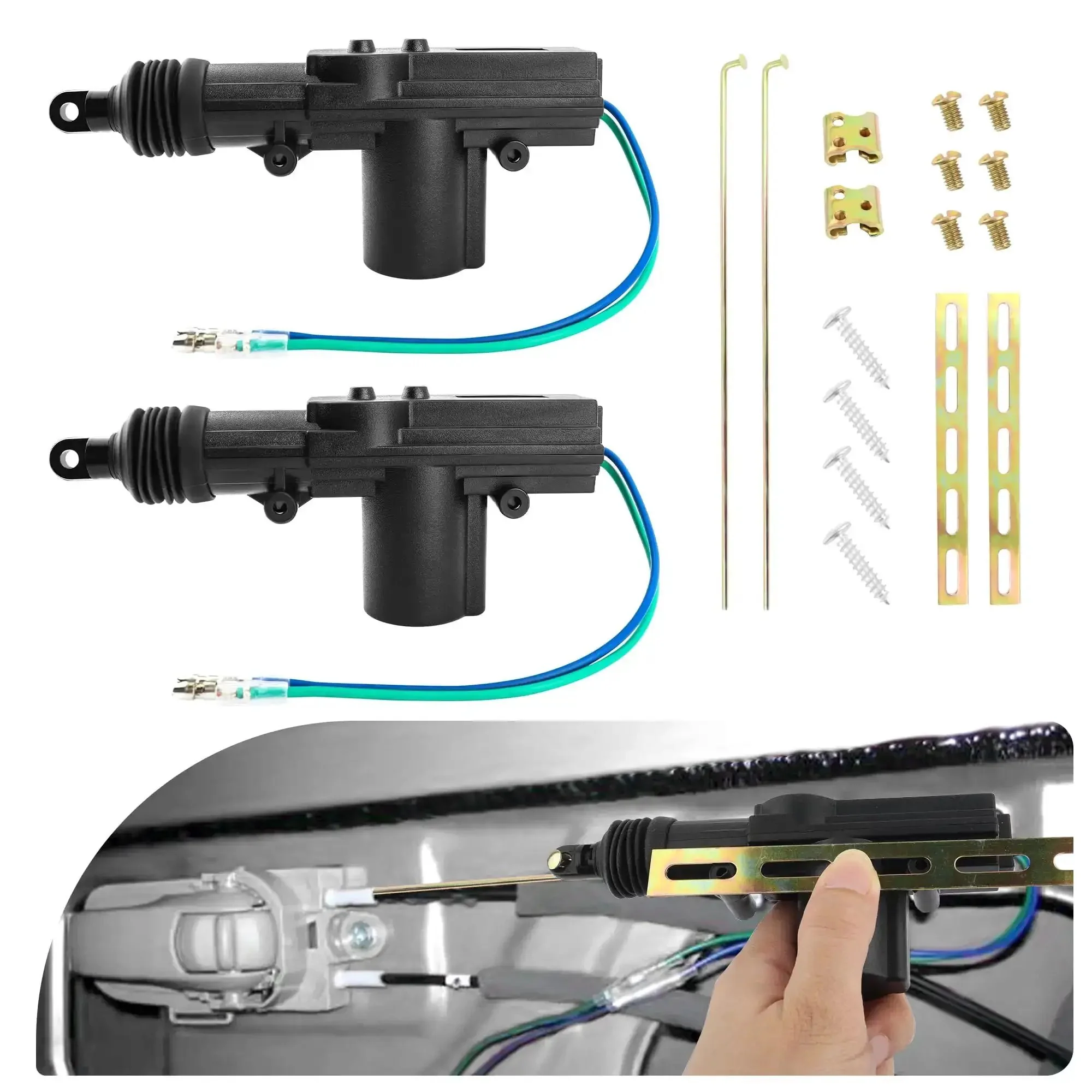 Two Piece Motorized Door Lock Actuator Kit With Tool Set 12V Two Wire Car Unlock System Universal Power Door Lock Actuator Fits Most Vehicles And Upgrades Your Ride With Convenience And Security