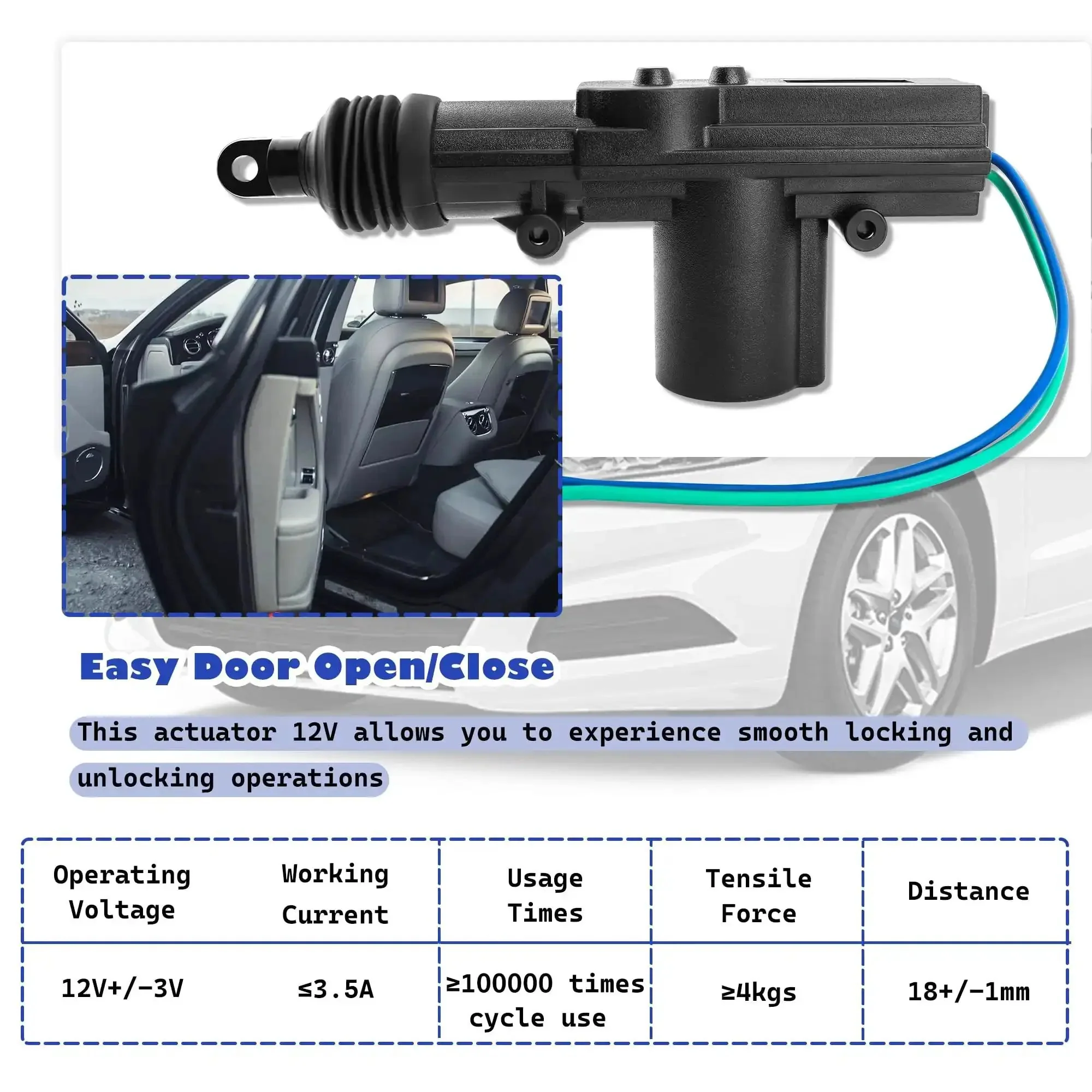 Two Piece Motorized Door Lock Actuator Kit With Tool Set 12V Two Wire Car Unlock System Universal Power Door Lock Actuator Fits Most Vehicles And Upgrades Your Ride With Convenience And Security - Image 4