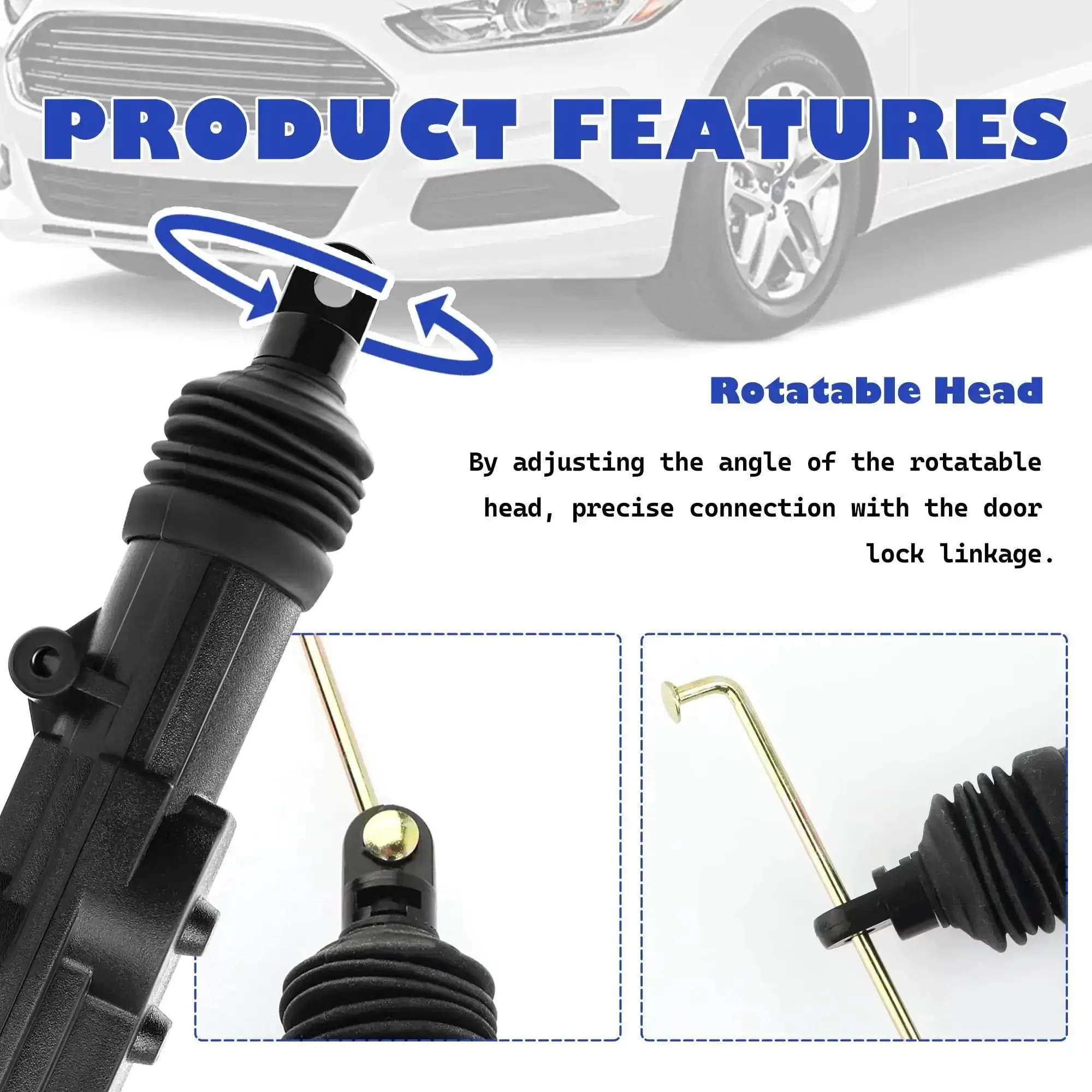 Two Piece Motorized Door Lock Actuator Kit With Tool Set 12V Two Wire Car Unlock System Universal Power Door Lock Actuator Fits Most Vehicles And Upgrades Your Ride With Convenience And Security - Image 5
