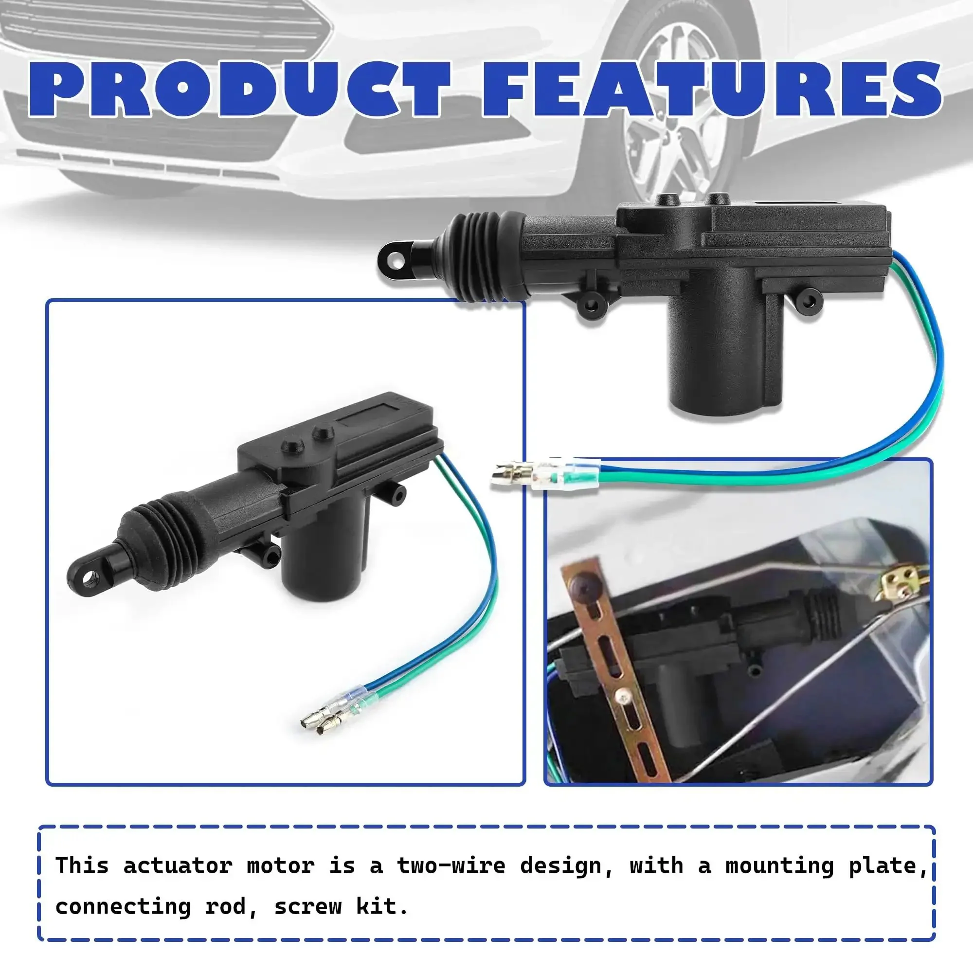 Two Piece Motorized Door Lock Actuator Kit With Tool Set 12V Two Wire Car Unlock System Universal Power Door Lock Actuator Fits Most Vehicles And Upgrades Your Ride With Convenience And Security - Image 6