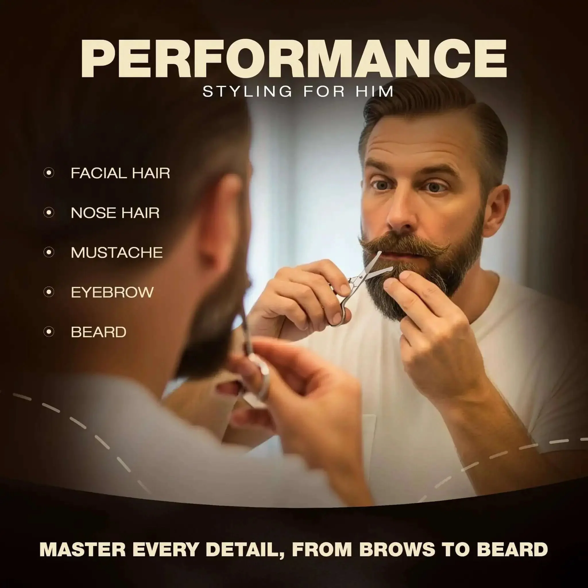 Two Piece Nose And Eyebrow Scissors Set For Men And Women Stainless Steel Small Grooming Scissors With Curved And Rounded Heads Easy Trim For Nose Hair Ear Hair Eyebrows Beard Mustache Lashes Eyelashes Pro Grade Quality - Image 2