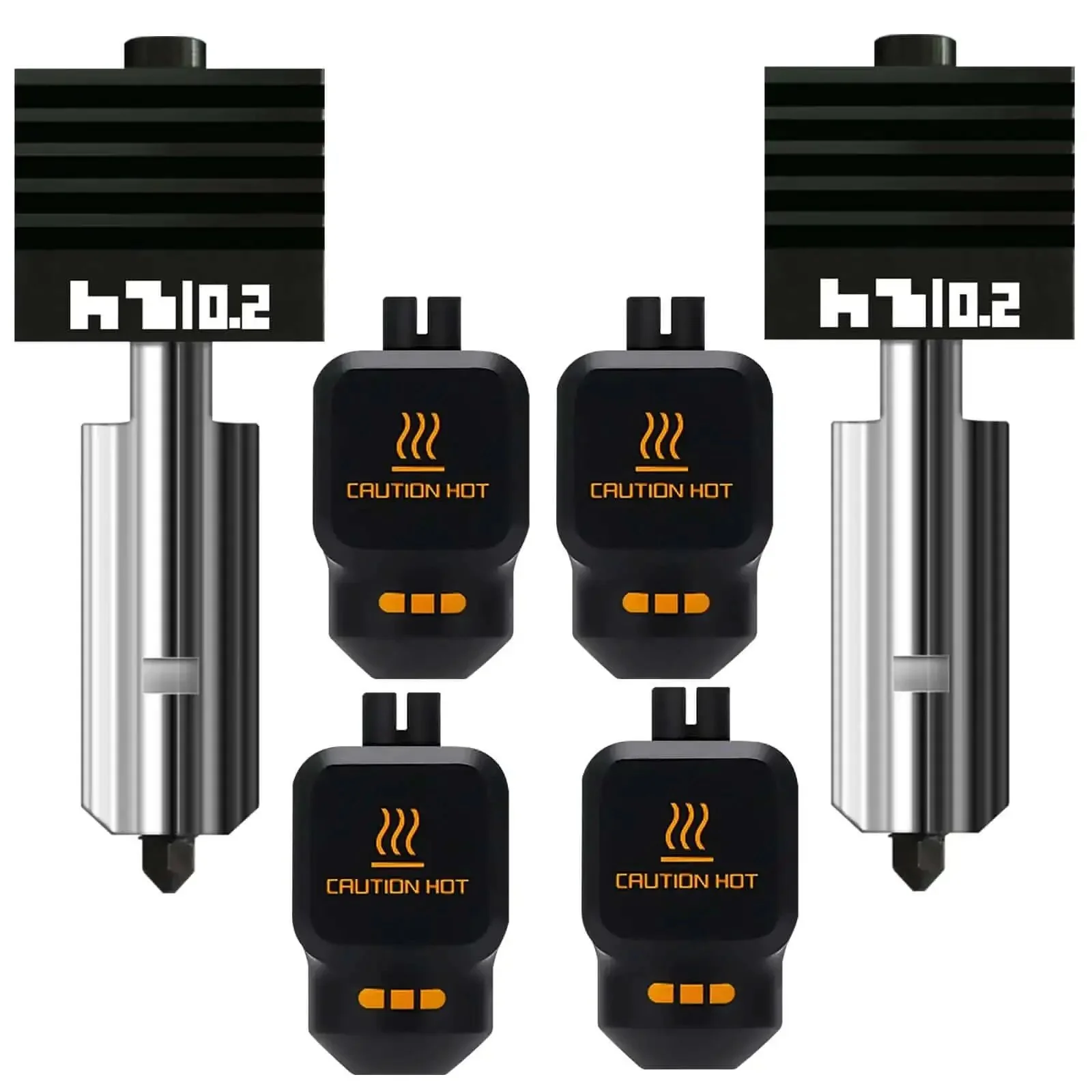 Two Piece P2S Hotend Kit With Preinstalled 0.2mm Hardened Steel Nozzle For P2S H2S H2D And A1 Series Printers Includes Silicone Sleeve With QR Codes And Extra Extruder Components For Easy Hotend Upgrade