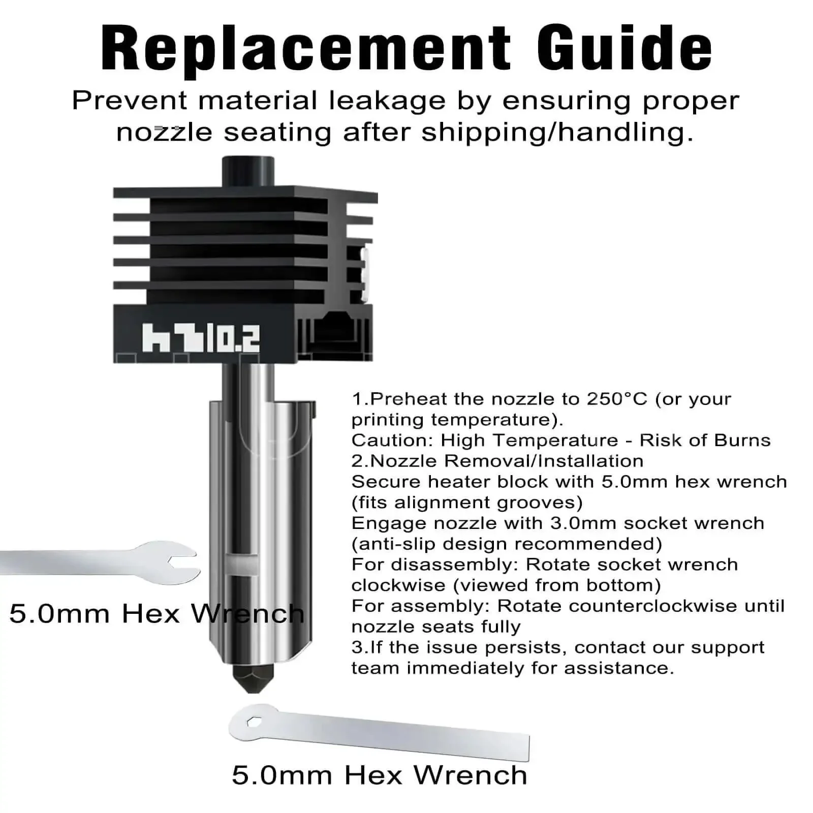 Two Piece P2S Hotend Kit With Preinstalled 0.2mm Hardened Steel Nozzle For P2S H2S H2D And A1 Series Printers Includes Silicone Sleeve With QR Codes And Extra Extruder Components For Easy Hotend Upgrade - Image 2