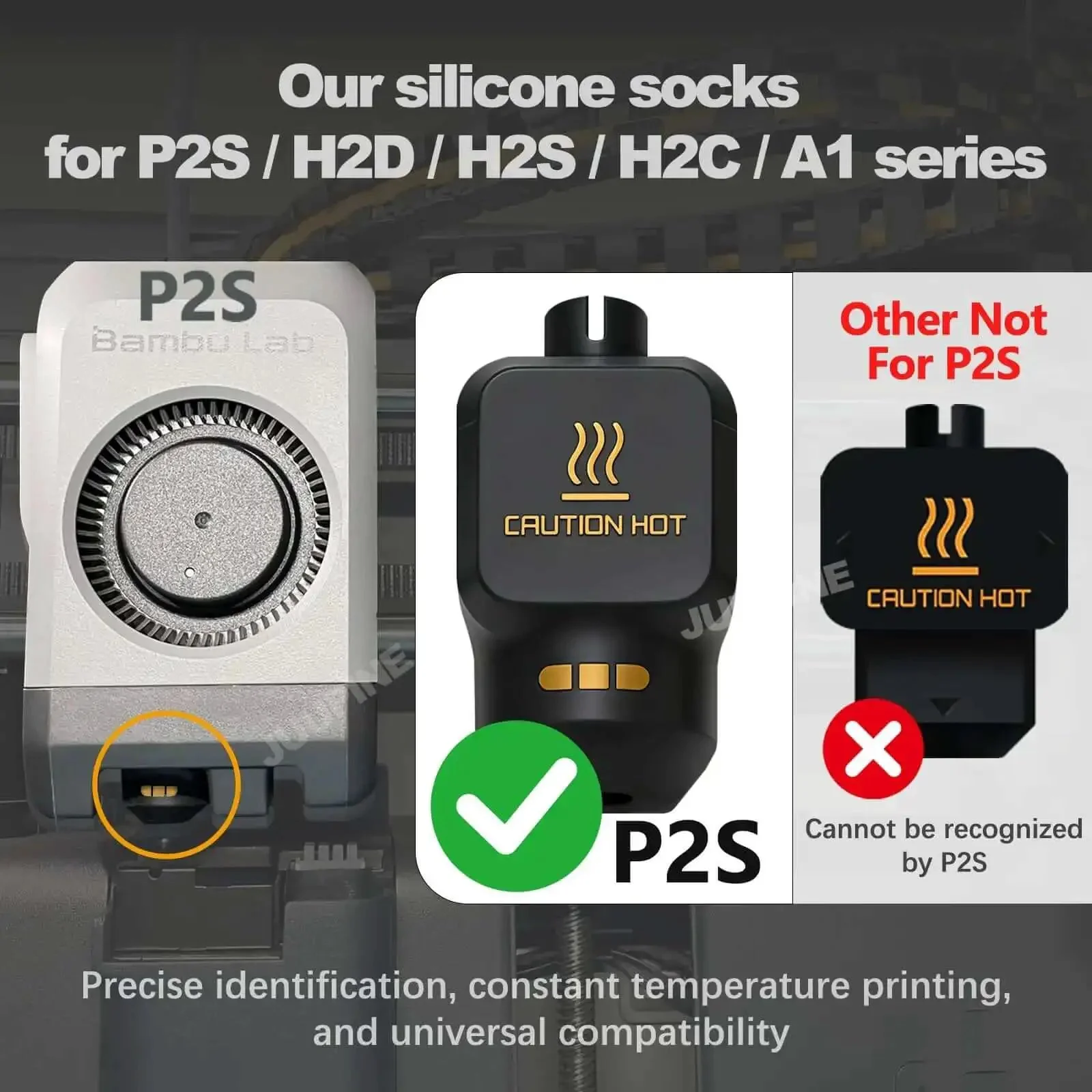 Two Piece P2S Hotend Kit With Preinstalled 0.2mm Hardened Steel Nozzle For P2S H2S H2D And A1 Series Printers Includes Silicone Sleeve With QR Codes And Extra Extruder Components For Easy Hotend Upgrade - Image 7