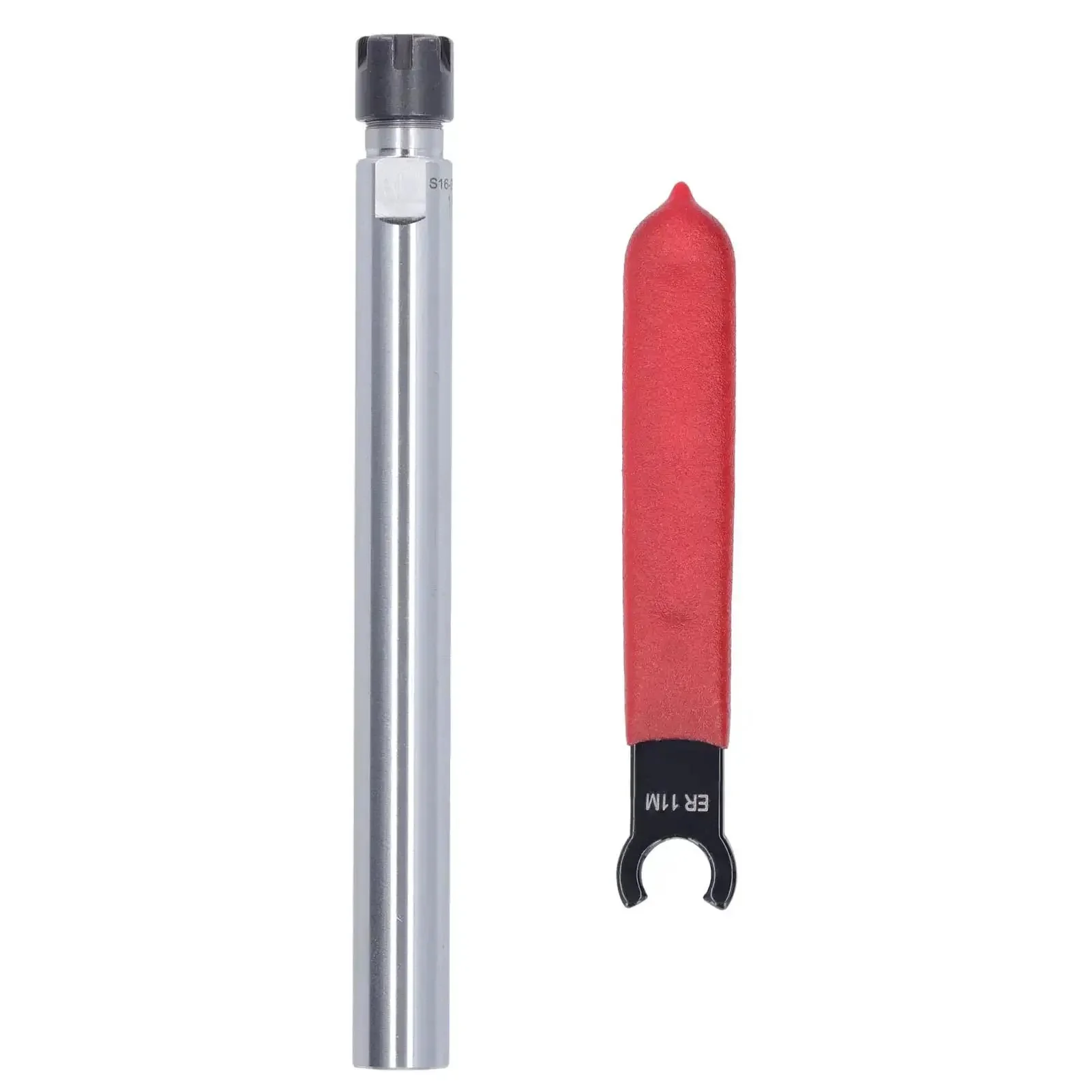 Two Piece Set Straight Shank Collet Chuck Holder Built Tough From 40Cr Plus Carbon Steel For CNC Milling Lathe Tools With Wrench 1 To 7 mm Clamping Range High Concentricity Vibration Suppression Durable Tool Holder