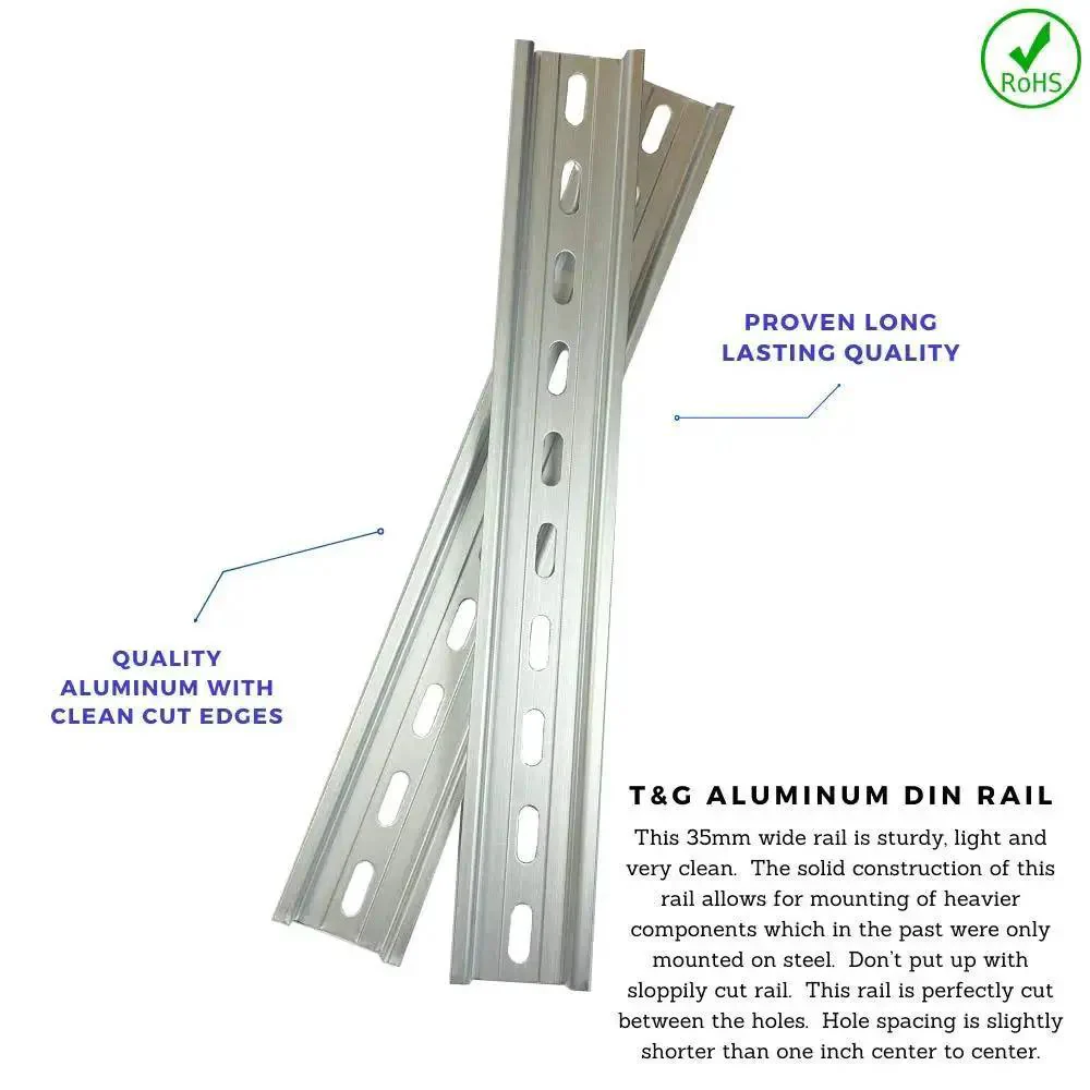 Two Pieces DIN Rail Slotted Aluminum RoHS Compliant 10 Inch Long 35mm Wide 7.5mm High Heavy Duty Workhorse Mounting Rail For Industrial Control Panels And Automation Projects - Image 6
