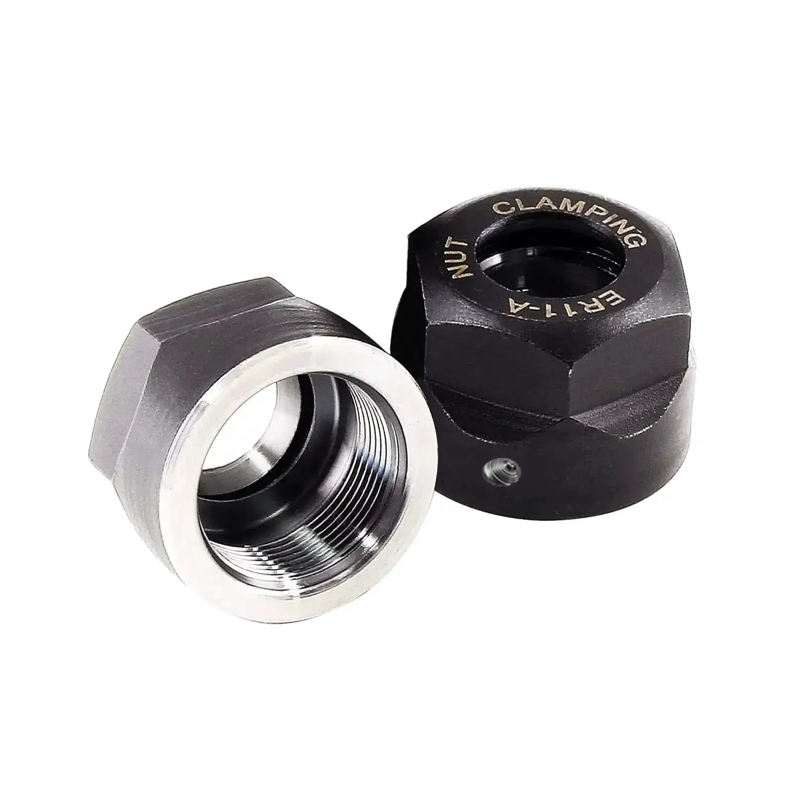 Two Pieces ER11A Collet Clamping Nut With Dynamic Balance Holes For CNC Machine Chuck Lathe And Milling Tool Holder Built Tough For Pro Grade Precision And Long Wear Life Alloy Steel