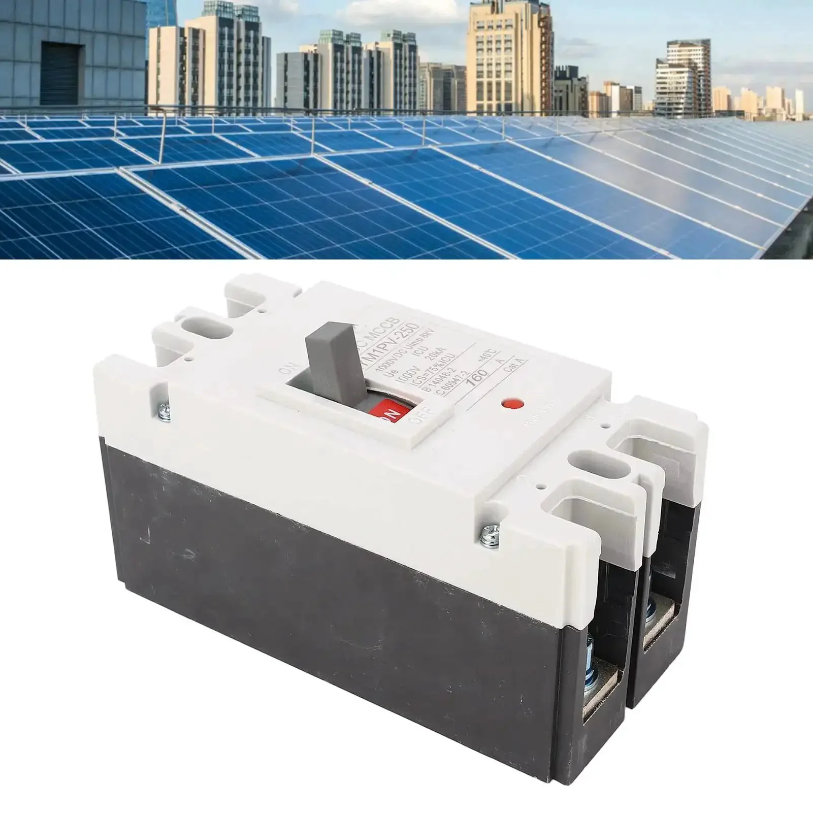 Two Pole 160 Amp Direct Current Miniature Circuit Breaker 20kA Short-Circuit Capacity 1000V Rating Flame Retardant Compact Easy Install Wide -20C To 60C Temperature Range Heavy-Duty Electrical Breaker For Home And Industrial Use - Image 2