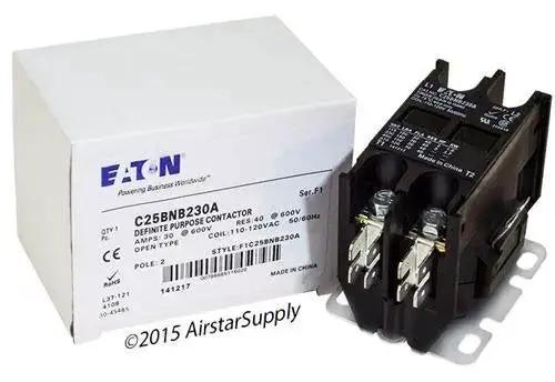 Two Pole 30 Amp 120 Volt Coil Contactor With Encased Dustproof Compact Design Built To Last Universal Mounting Plate For Easy Retrofit Binding Head Screws And Quick Connect Terminals