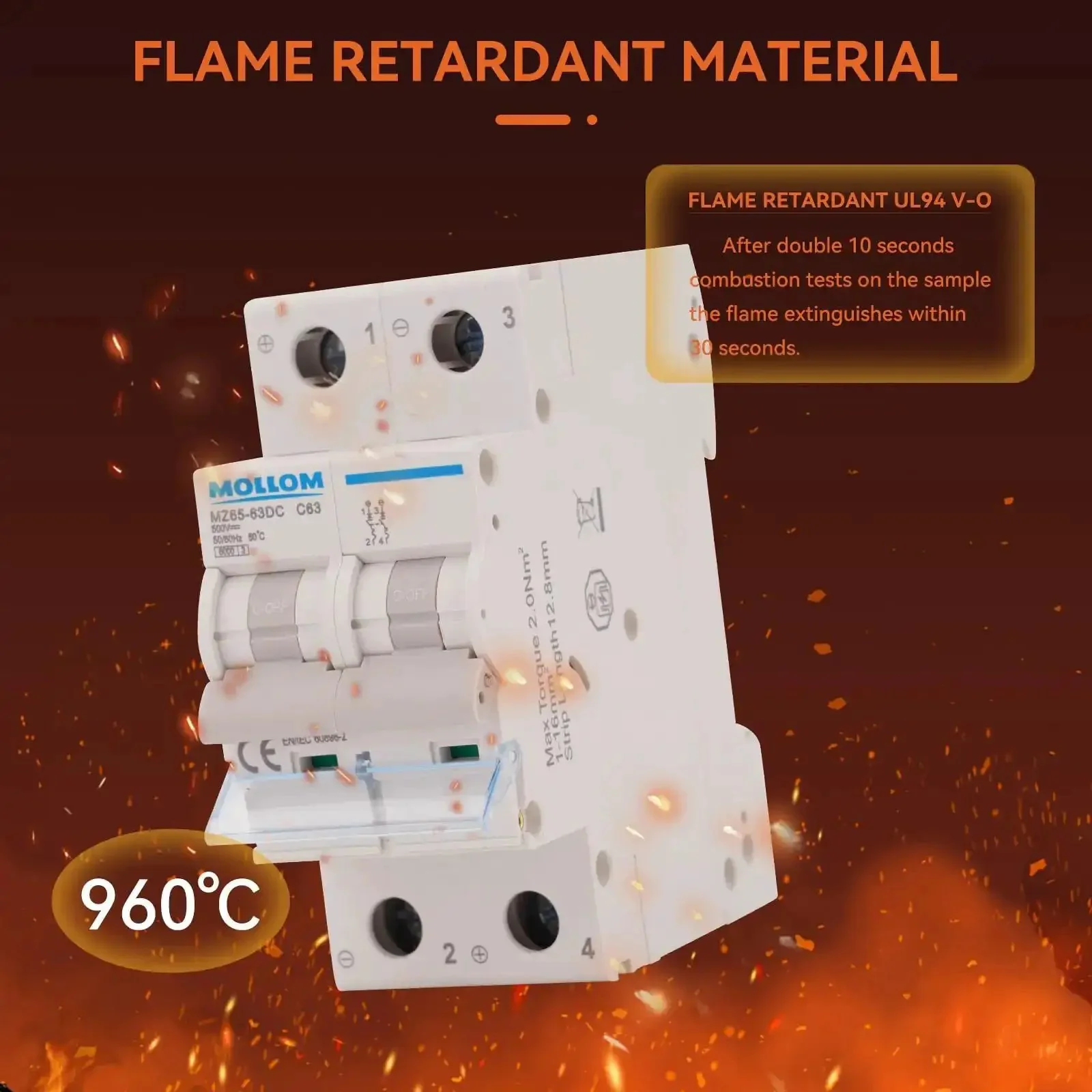 Two Pole DC Miniature Circuit Breaker 500V 25A C25 Thermal Magnetic Trip High 6kA Breaking Capacity DC Disconnect Switch For Solar PV Systems A Reliable Workhorse For Batteries And Inverters - Image 3