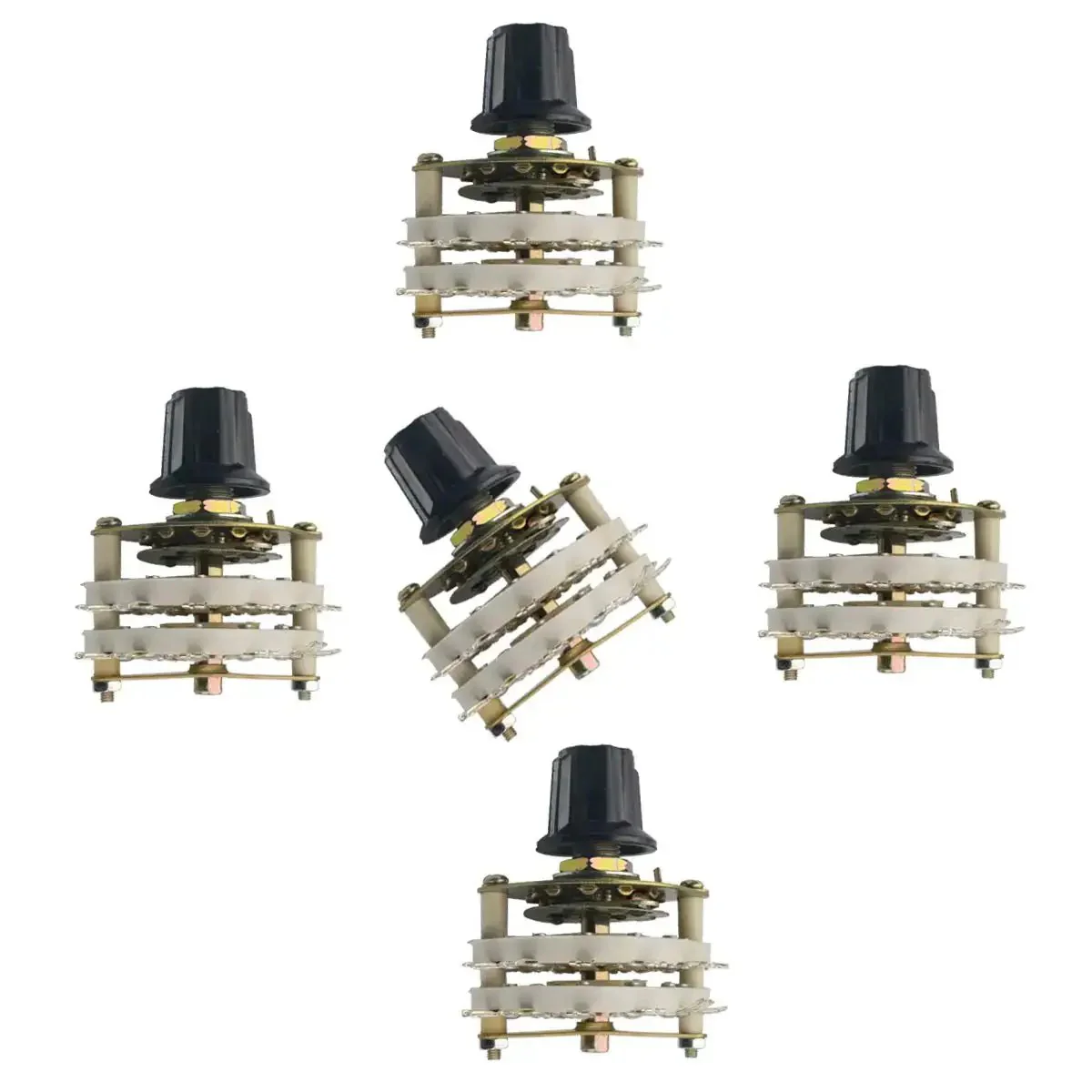 Two Pole Eleven Throw Rotary Switch Kit With Double Deck Band Channel For Radios And TVs And Industrial Gear Panels Metal And Plastic Construction Five Pack Model KCT 2x11 - Image 3