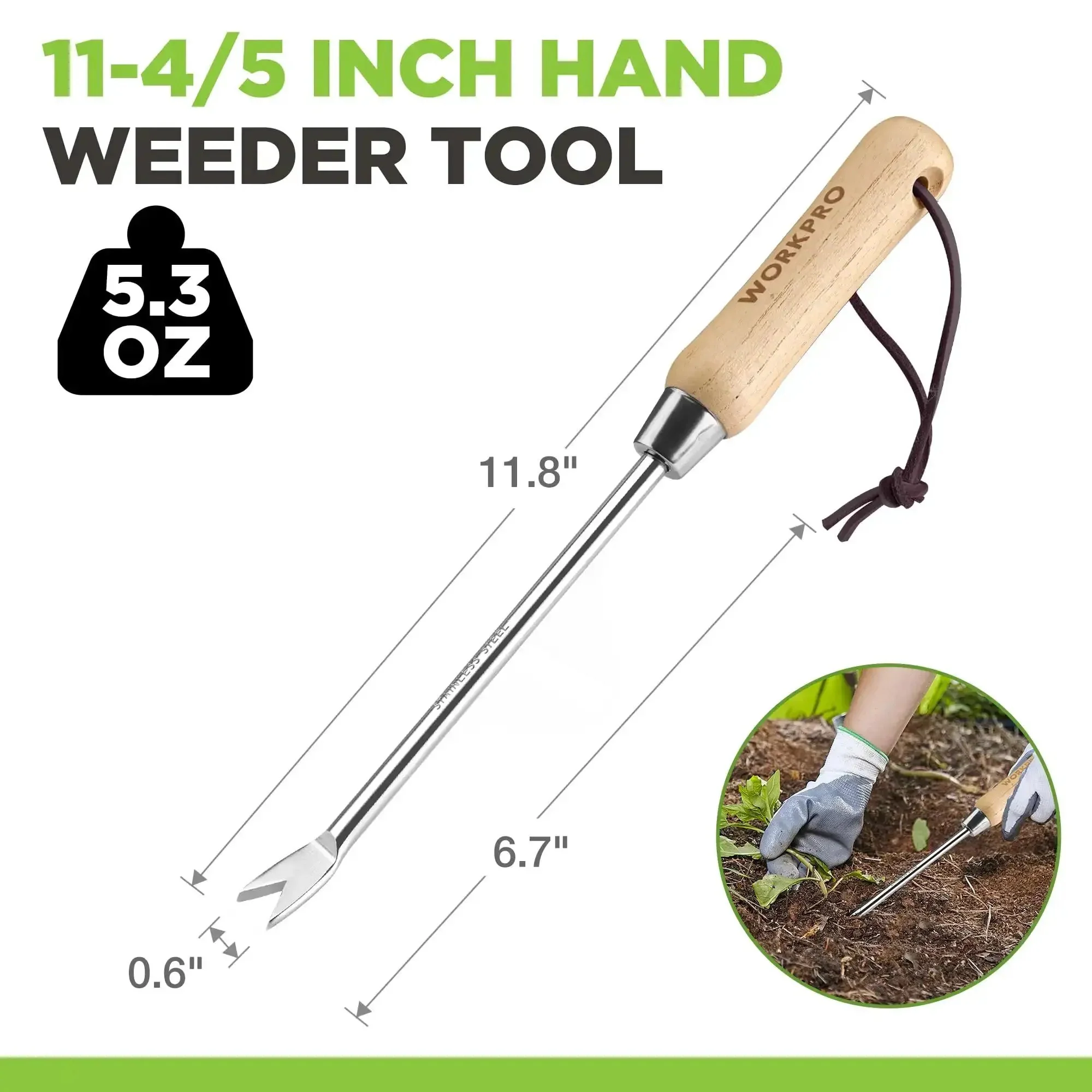 Two Pronged Dandelion Weeder Puller Tool With Wood Handle Stainless Steel Garden Weed Remover For Lawn Farmland And Transplants Easy Root Removal Without Damaging Surrounding Plants Heavy Duty Build - Image 7
