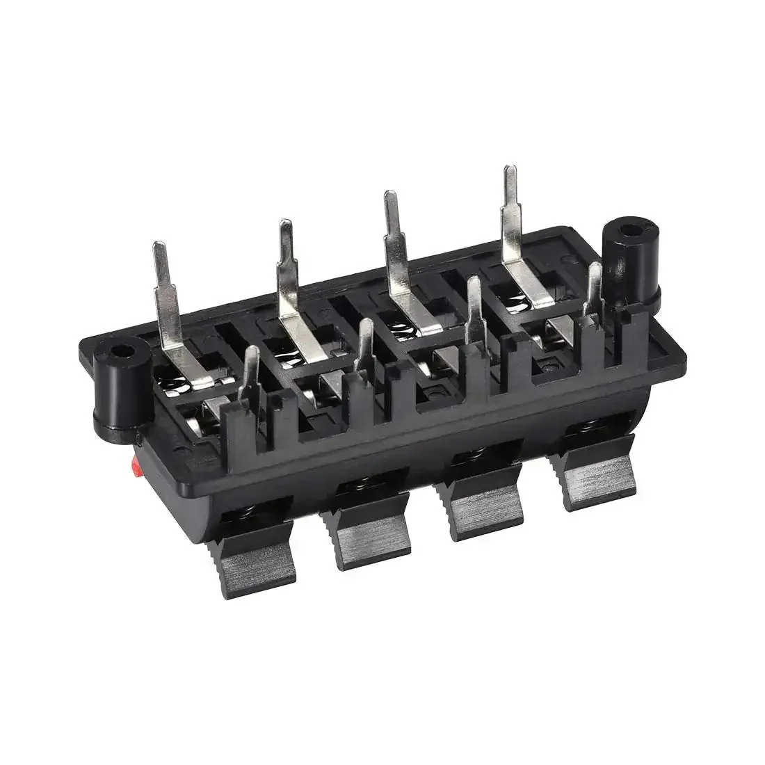 Two Row Eight Way Spring Speaker Terminal Clip Push Release Connector For Diy Audio Wiring Eight Pin 50V 3A Rating Red And Black Polarity Fits AWG 24 To 16 Cables Eight Position Strip Block WP8 03 - Image 2