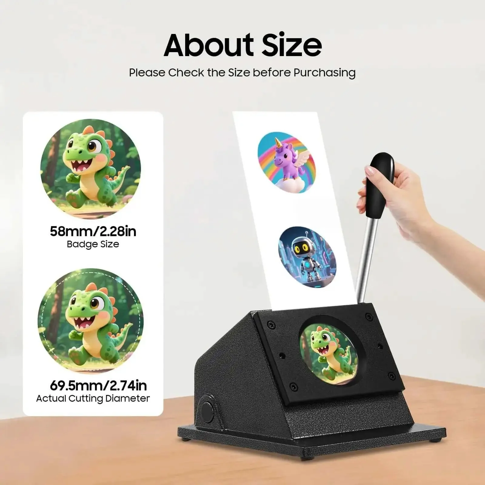 Two Size Round Button Punch Kit 58mm And 70mm For Cards Badges Photo Frames Graphic Die Cutter With No Burrs Clean Cut Easy Press Handy Workhorse For Photos And Card Projects - Image 6