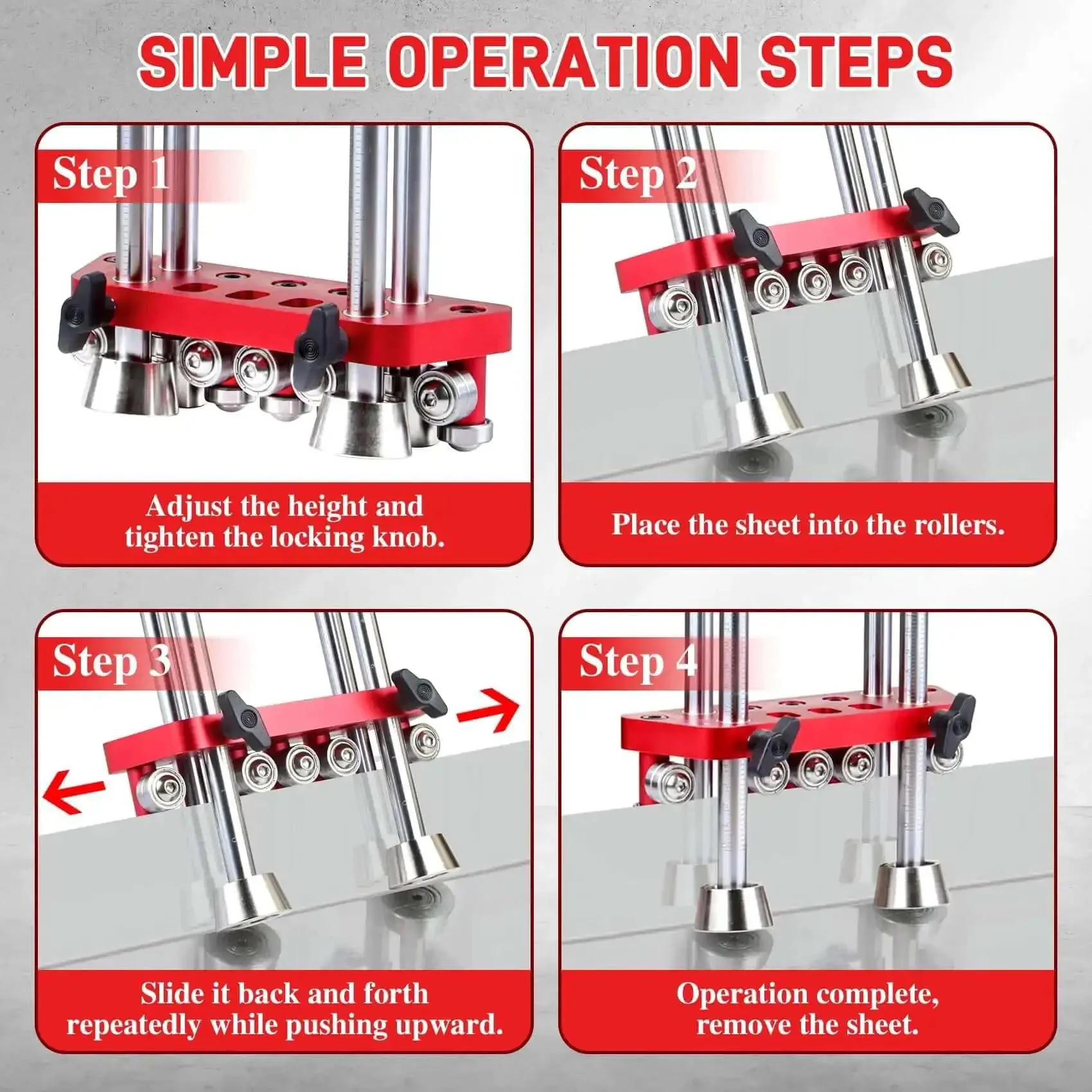 Two Station Edge Bender For Sheet Metal Roller And Roof Projects, On The Job Site, Heavy Duty Pro Grade, Scratch Free Beveled Rollers, 0 To 100 Degree Bending, Lightweight Aluminum Alloy Portable Metal Bender - Image 2