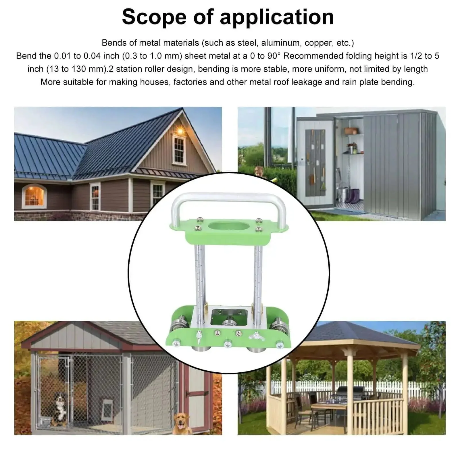 Two Station Sheet Metal Bender For Manual Bending Of Steel Aluminum And Copper From 0 To 90 Degrees With Lightweight Aluminum Handle Accurate Roller Design For Precise Bends Portable Drip Folding Tool Ideal For Roofing And HVAC - Image 2