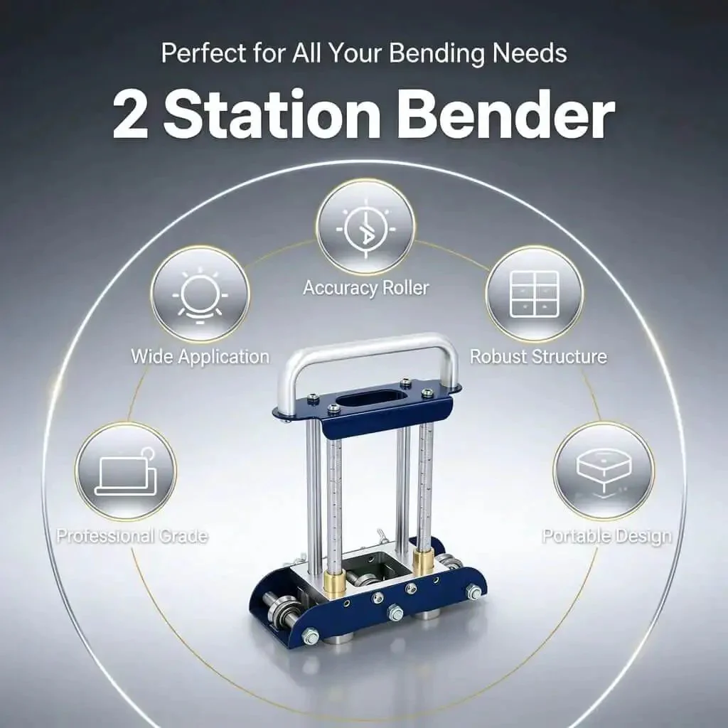 Two Station Sheet Metal Bender For Manual Bending Of Steel Aluminum And Copper From 0 To 90 Degrees With Lightweight Aluminum Handle Accurate Roller Design For Precise Bends Portable Drip Folding Tool Ideal For Roofing And HVAC - Image 6