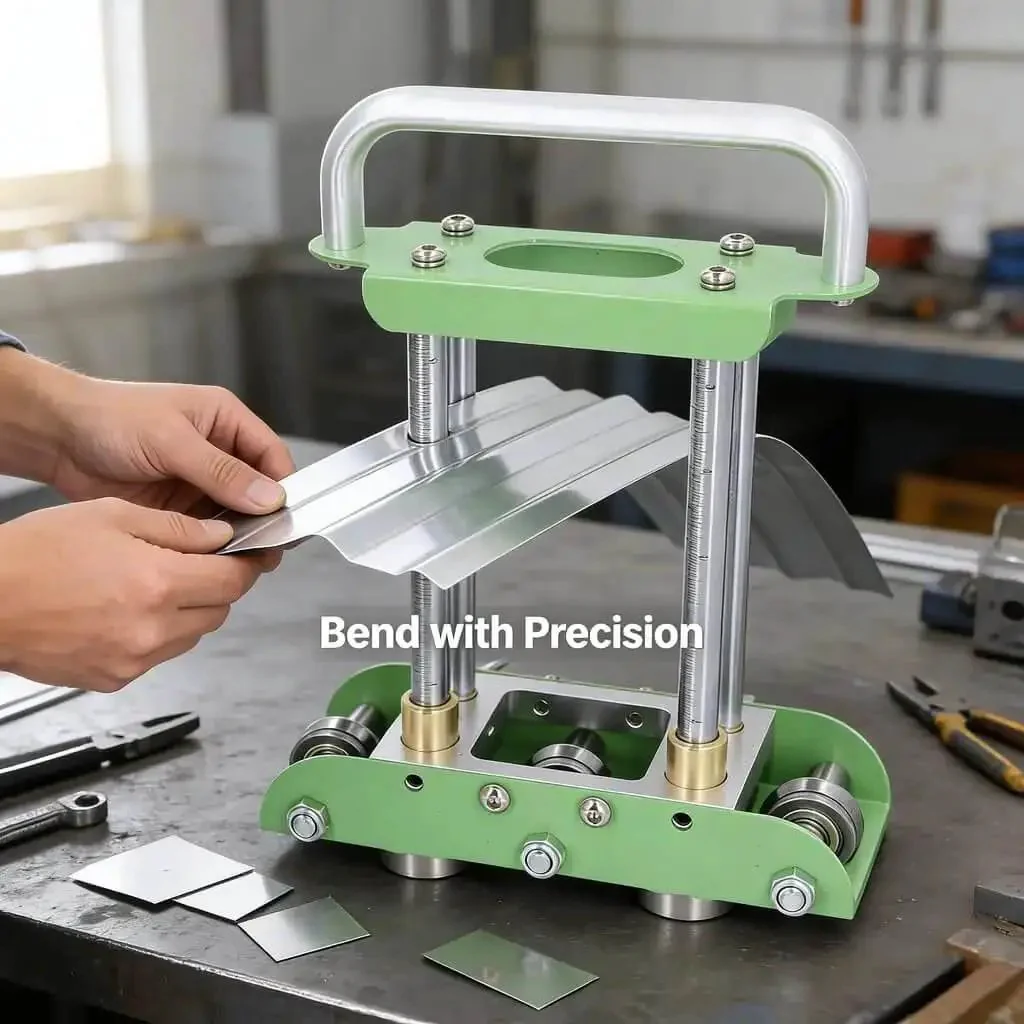 Two Station Sheet Metal Bender For Manual Bending Of Steel Aluminum And Copper From 0 To 90 Degrees With Lightweight Aluminum Handle Accurate Roller Design For Precise Bends Portable Drip Folding Tool Ideal For Roofing And HVAC - Image 8