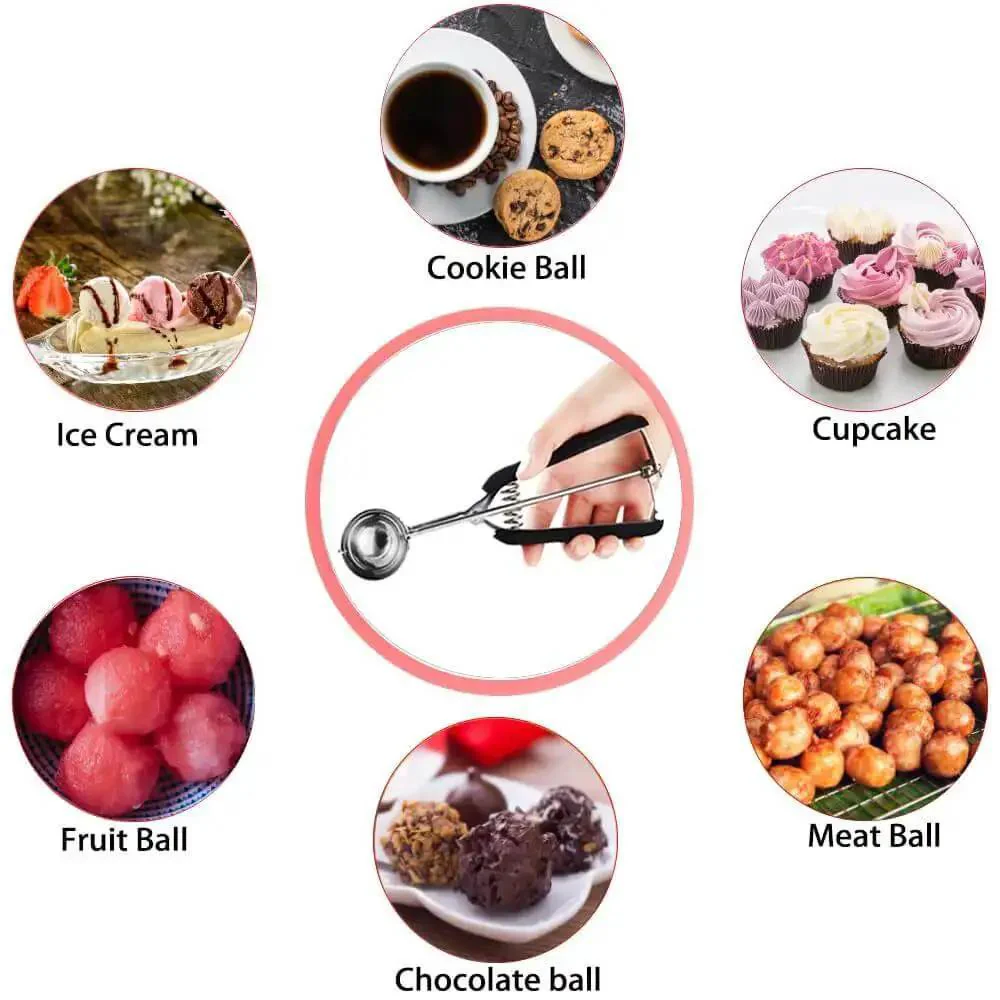 Two Tablespoon Cookie Dough Scoop For Baking Size 40 With Spring Loaded Mechanism And Comfortable Grip Stainless Steel Cookie Scoop 2 Tbsp 30 Ml 1 Oz Capacity Easy Drop No Fuss For Even Bakes Kitchen Tool - Image 3