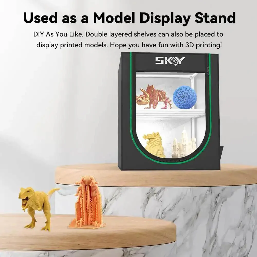 Two Tier Filament Storage Rack With Cloth Cover For 3D Printers, Heavy Duty Metal Filament Organizer That Holds 20 Rolls, Perfect For Home, Office, Workshop Or Studio, Keeps Spools Neat And Easy To Access, Black - Image 2