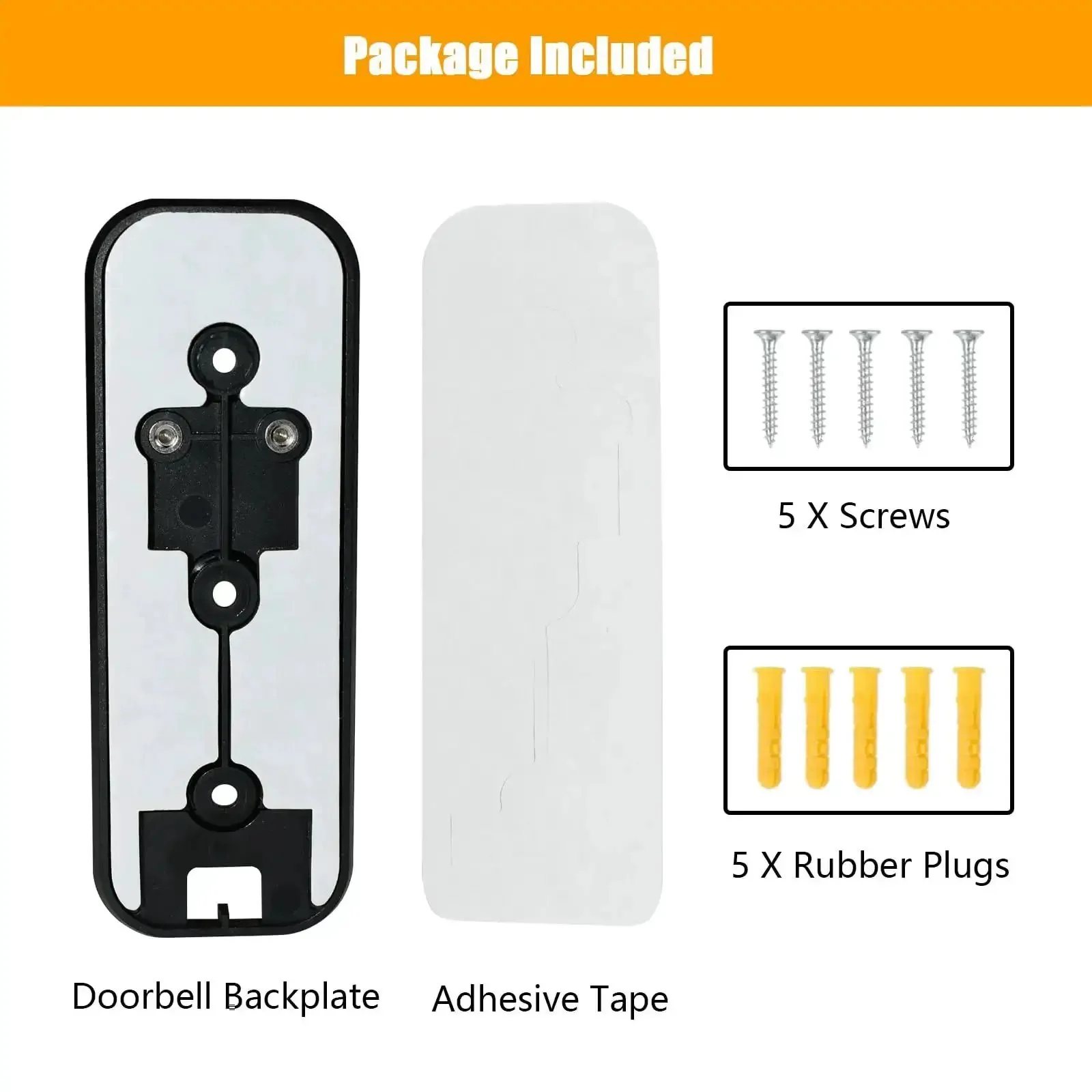 Two Way Installation Backplate Mount For Blink Video Doorbell 2nd Gen No Drill Adhesive Doorbell Mount With Easy Peel And Stick Setup Replaces Back Plate Works With Blink Doorbell Camera Indoor Or Outdoor Use - Image 3