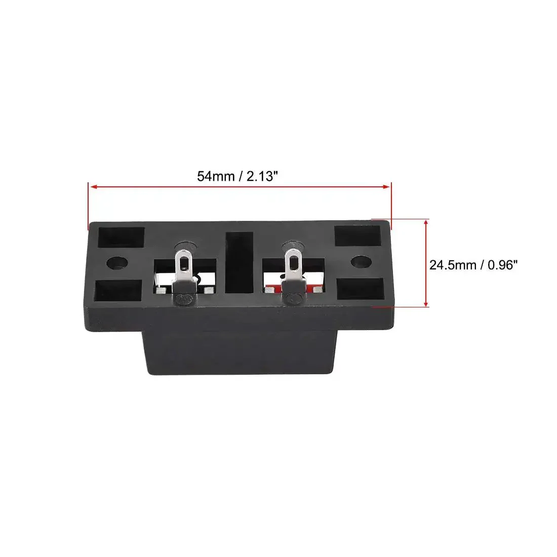 Two Way Spring Speaker Terminal Clip Push Release Connector For Audio Cables, 2 Pins, 2 Positions Strip Block, Red And Black, AWG 24 To 16, Spring Load Binding Post Style Board, 2 Pack - Image 3