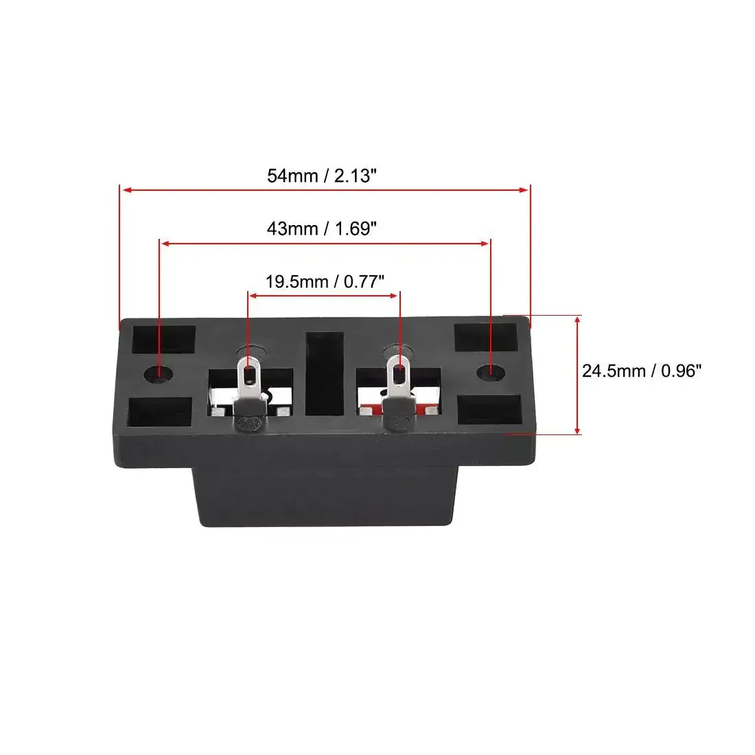 Two Way Spring Speaker Terminal Clip Push Release Connector Five Pack WP2 10 Wire Terminals Strip Block Spring Loaded Two Pins Red And Black Polarity Fits AWG24 to AWG16 AC 50V 3A - Image 2