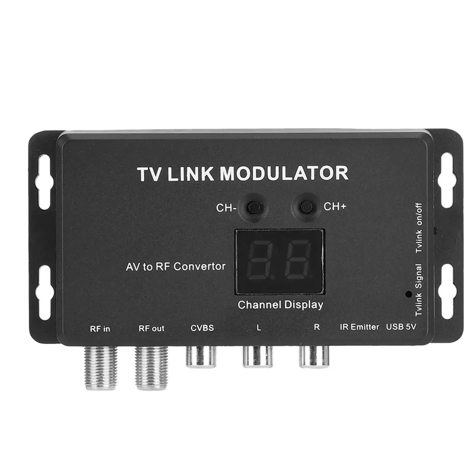UHF TV Link Modulator With AV To RF Converter For Your Local CATV Setup, Channel Display, Adjustable Audio Video Output, Easy USB Setup, Works With Set Top Boxes And AV Gear, PAL Optional